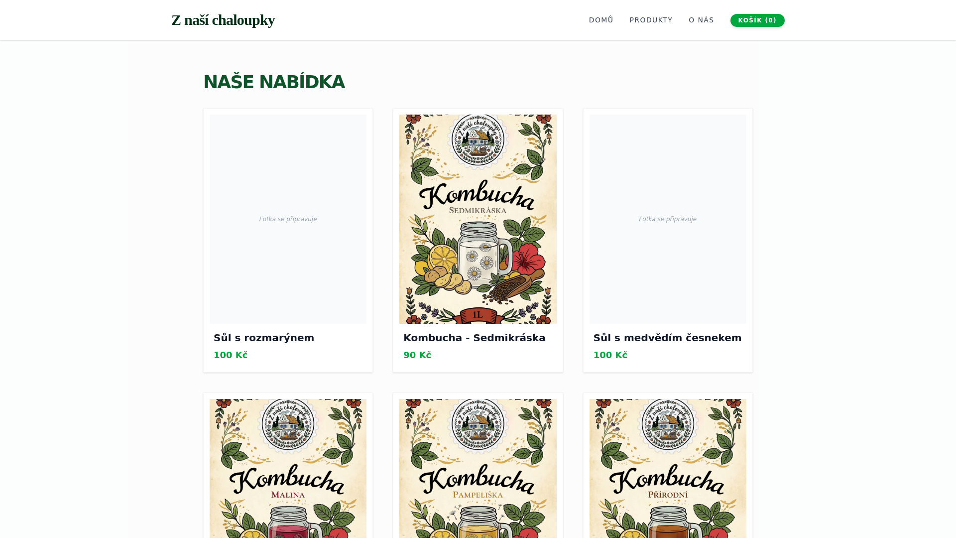 website screenshot of https://znasichaloupky.cz/