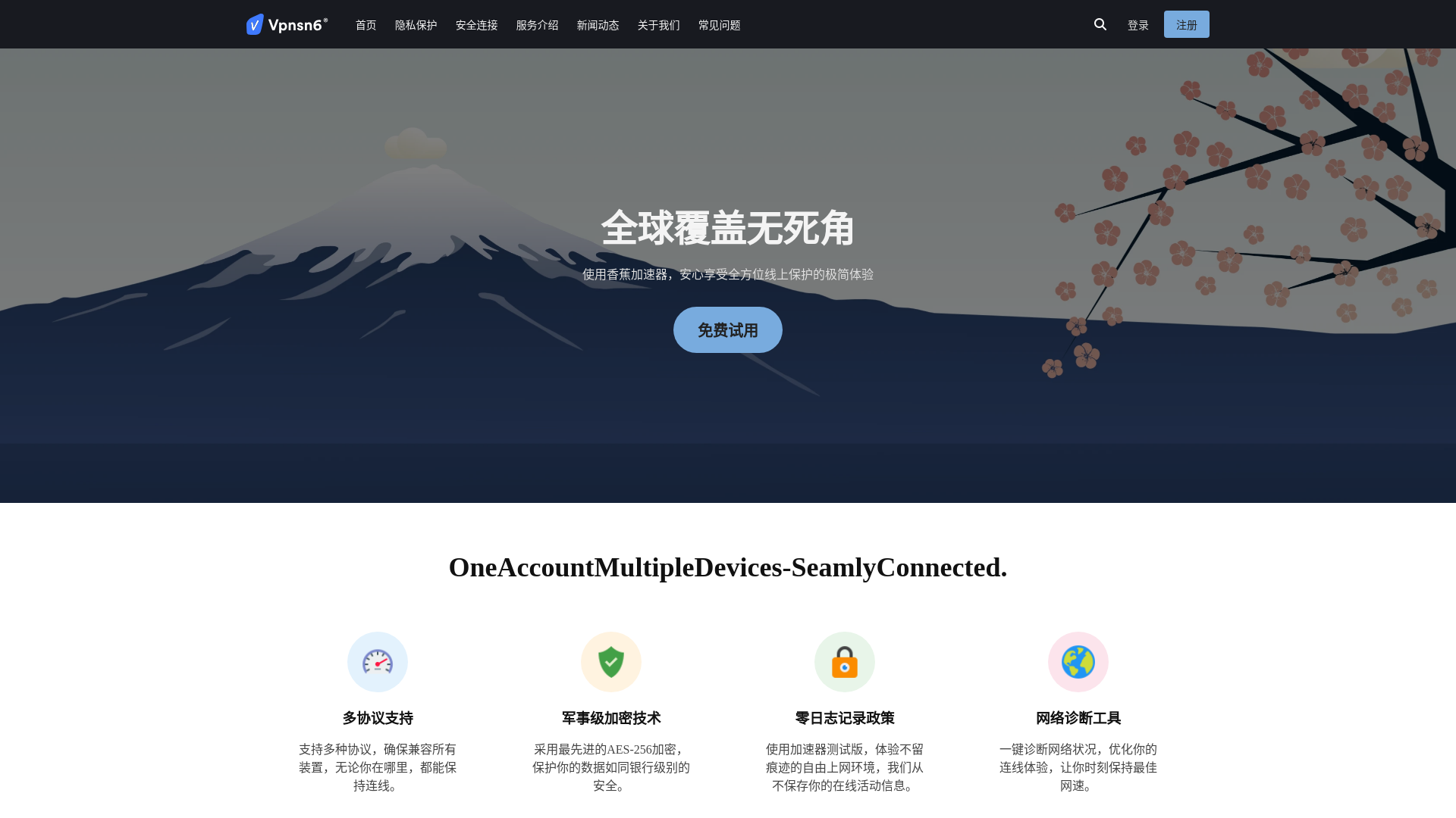 website screenshot of https://yunduovpn-2109.pages.dev/