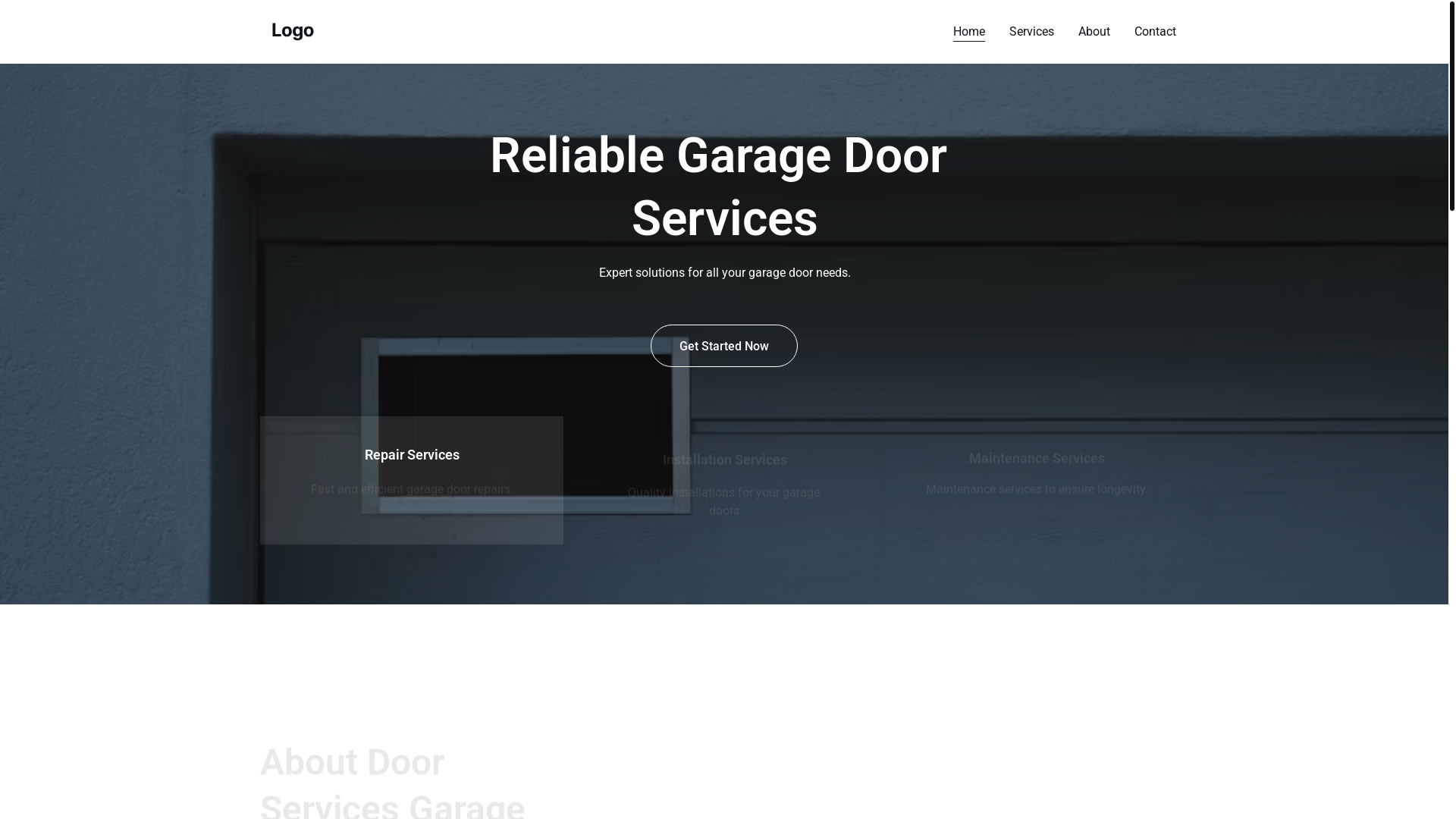 website screenshot of https://doorservicesgarage.online/
