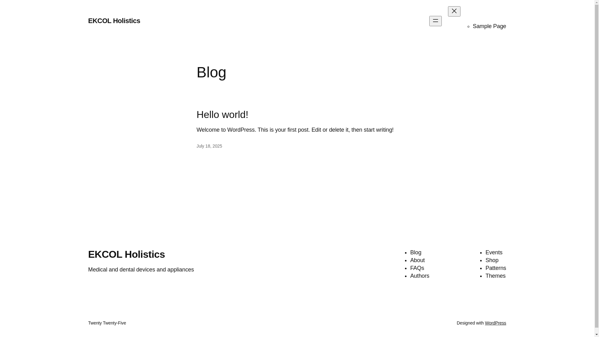 website screenshot of https://ekcolholistics.com/