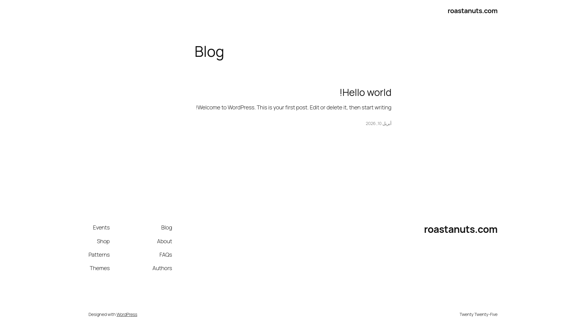 website screenshot of https://roastanuts.com/