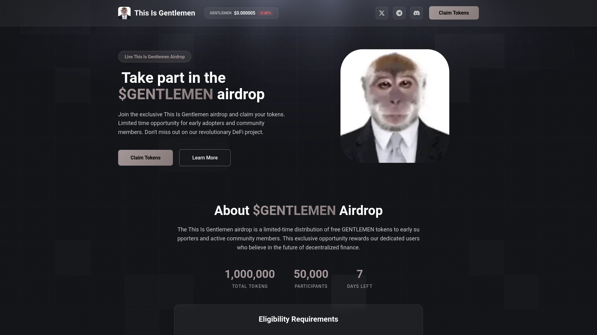 website screenshot of https://events-gentlemen.fun/