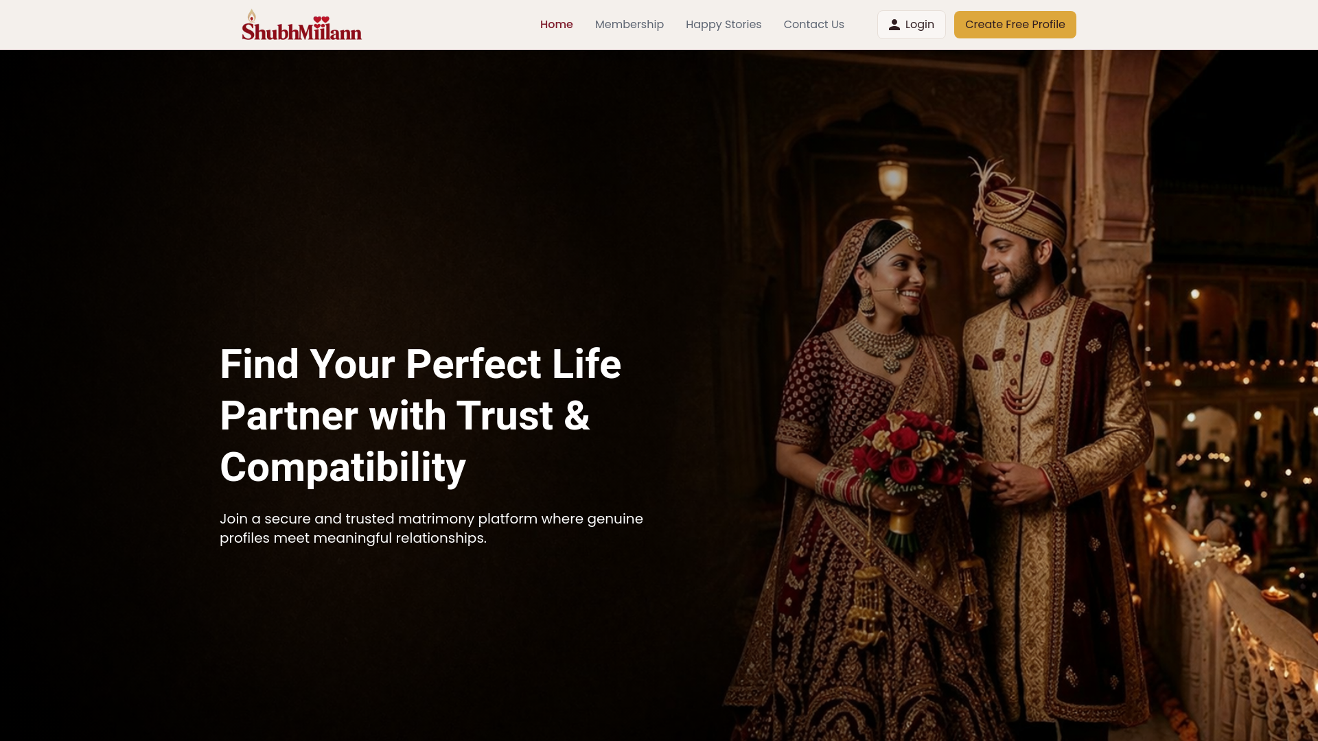 website screenshot of https://shubhmiilann.com/