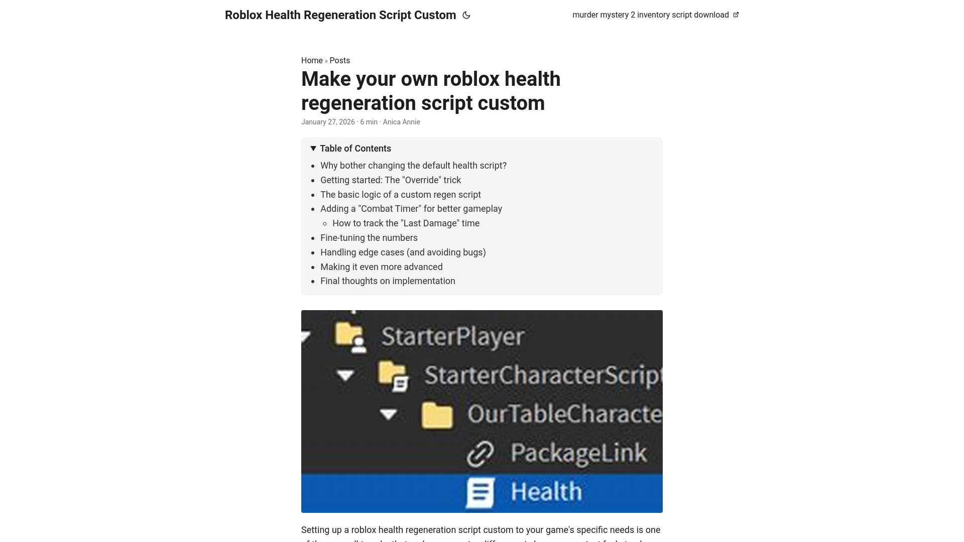 website screenshot of https://roblox-health-regeneration-script-custom.pages.dev/