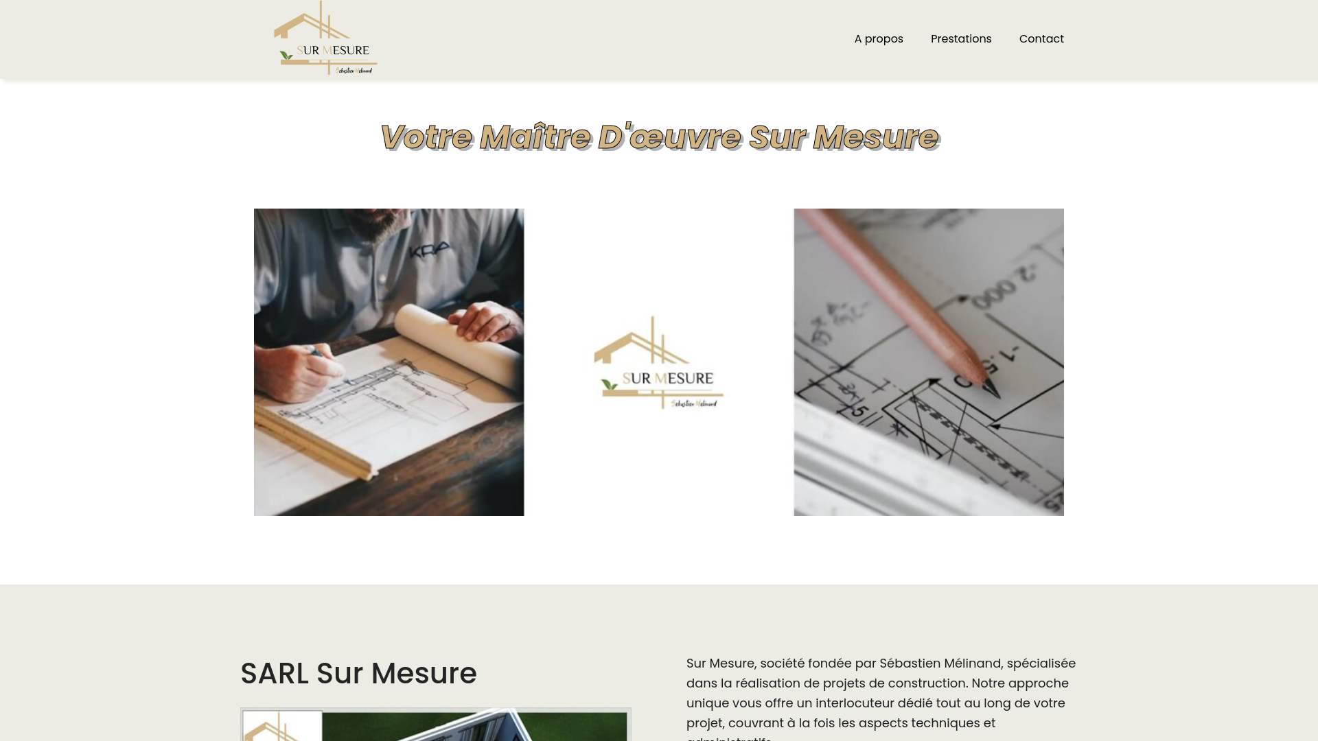 website screenshot of https://sarlsurmesure.fr