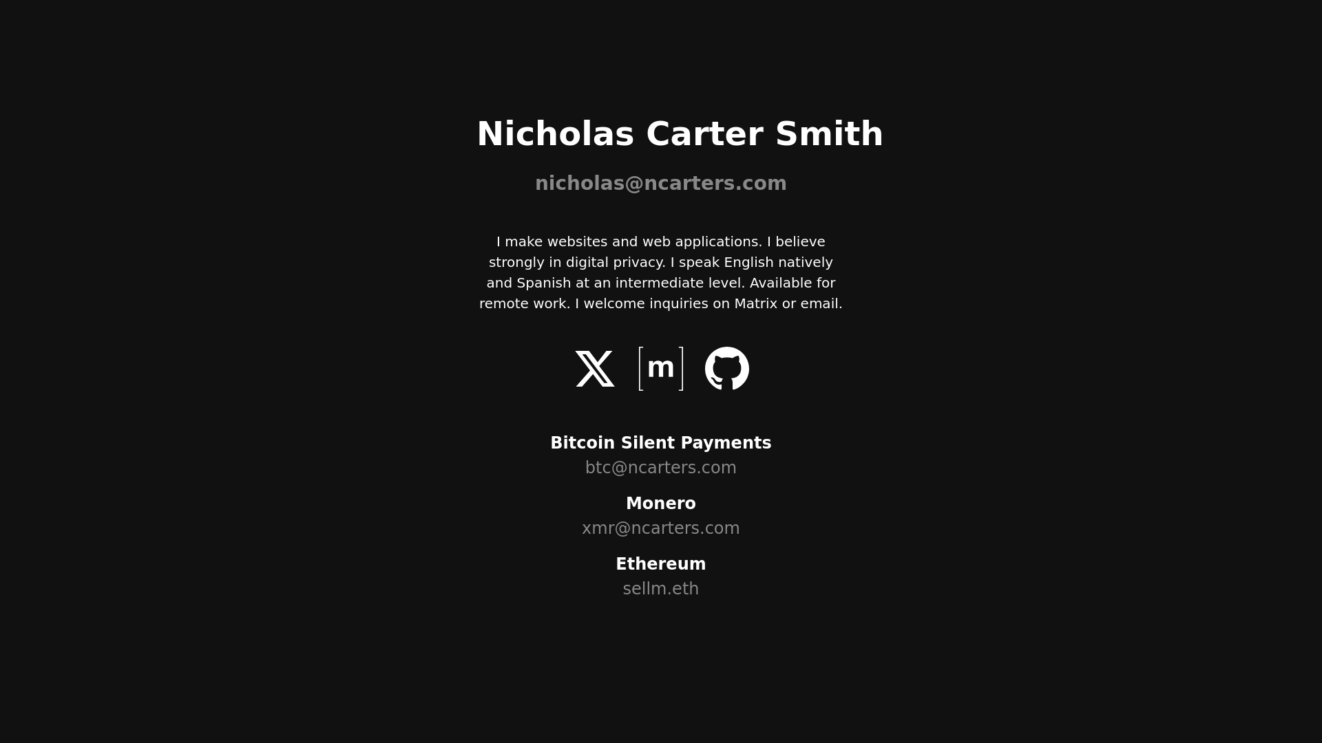 website screenshot of https://ncarters.pages.dev/