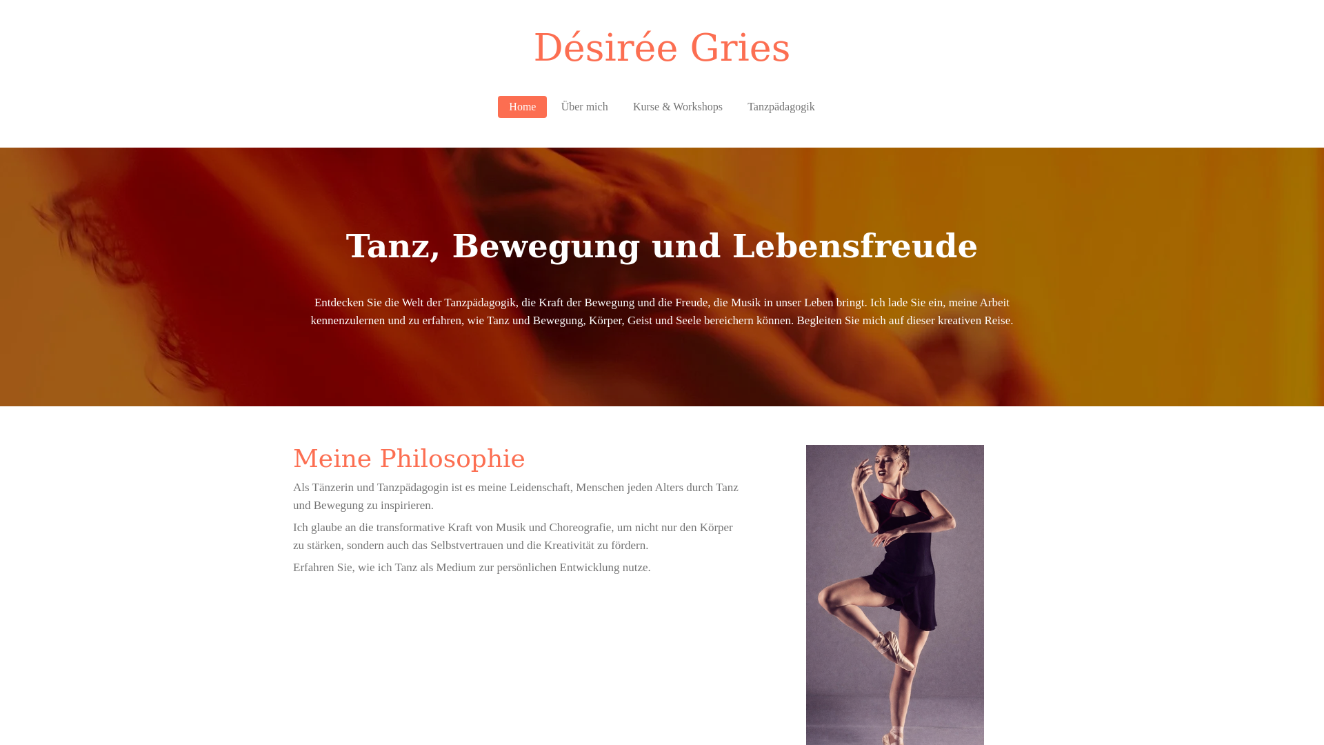 website screenshot of https://artinmotiondesireegries.de