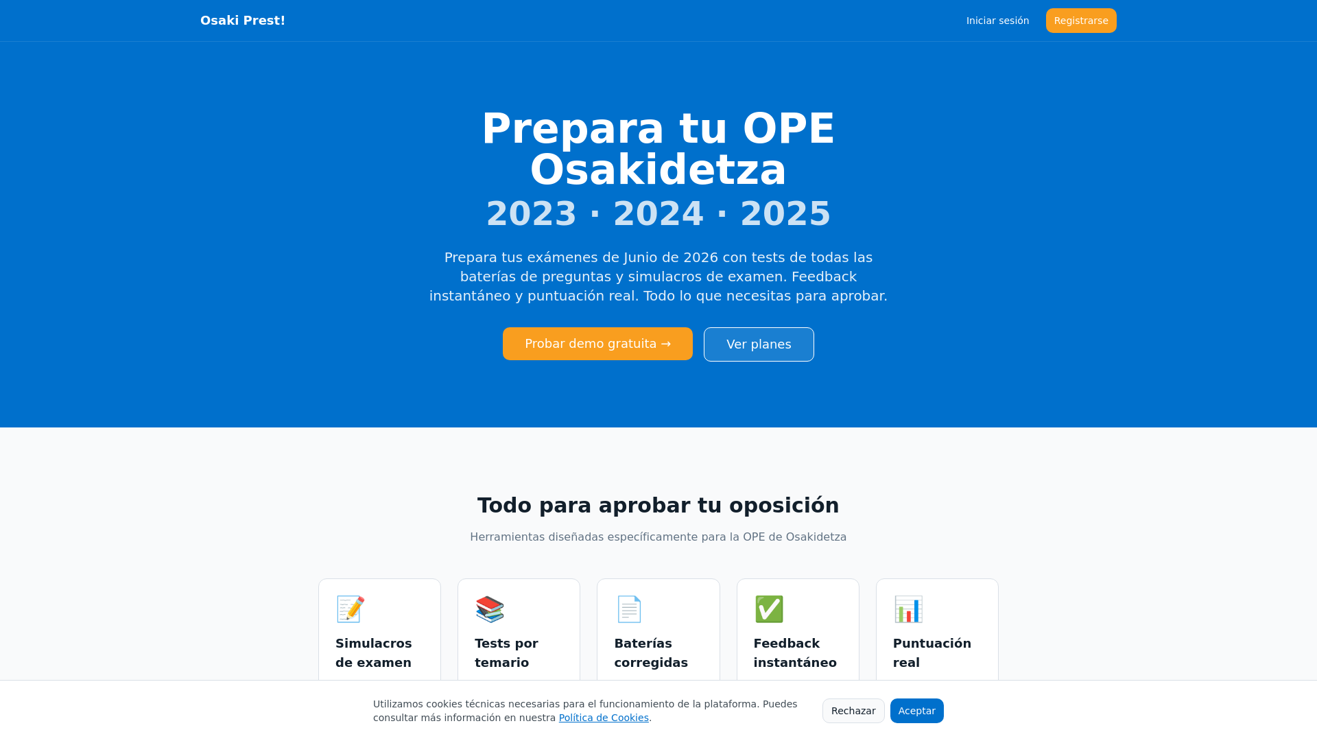 website screenshot of https://osakiprest.com