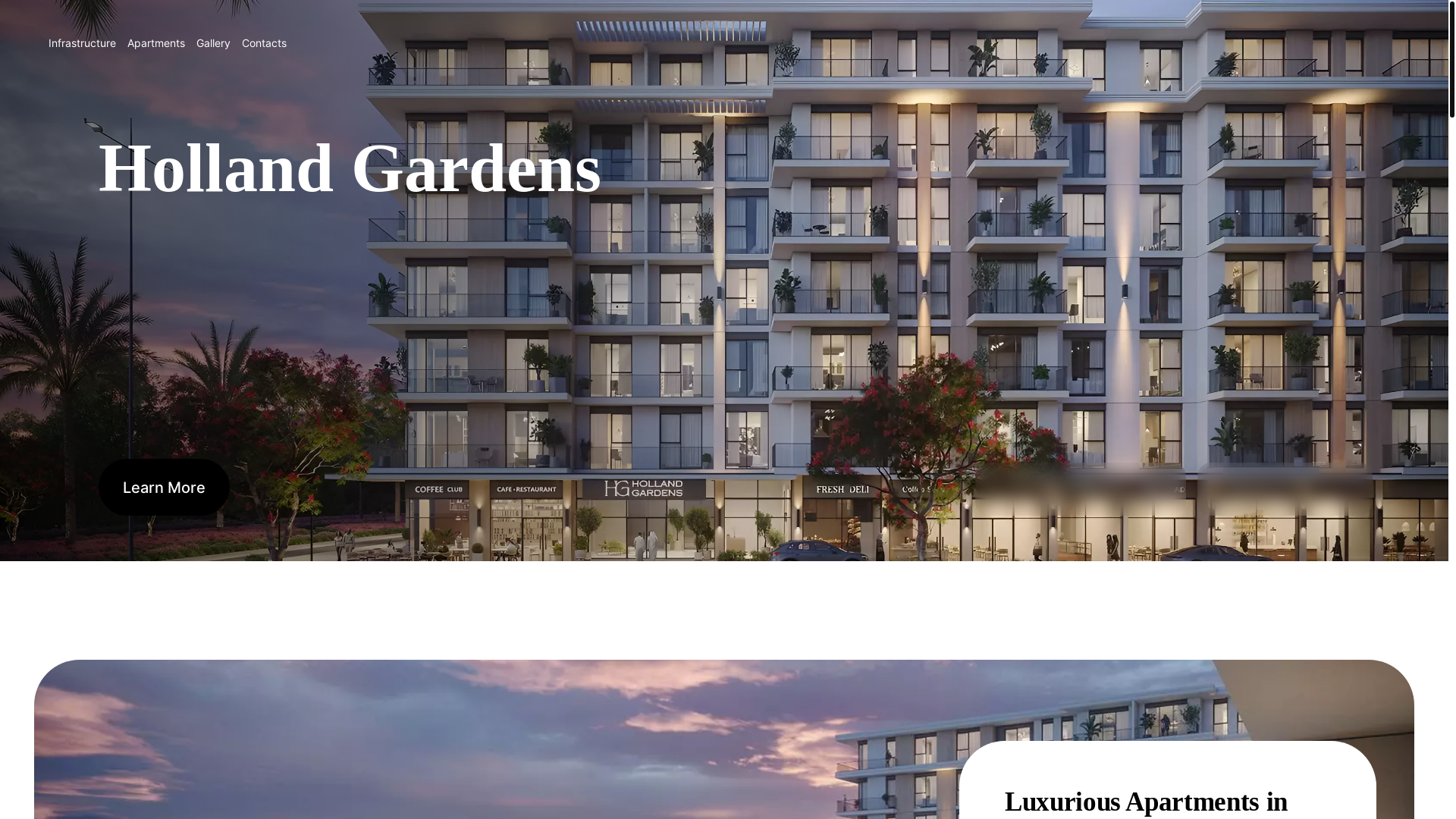 website screenshot of https://holland-gardens.pages.dev/