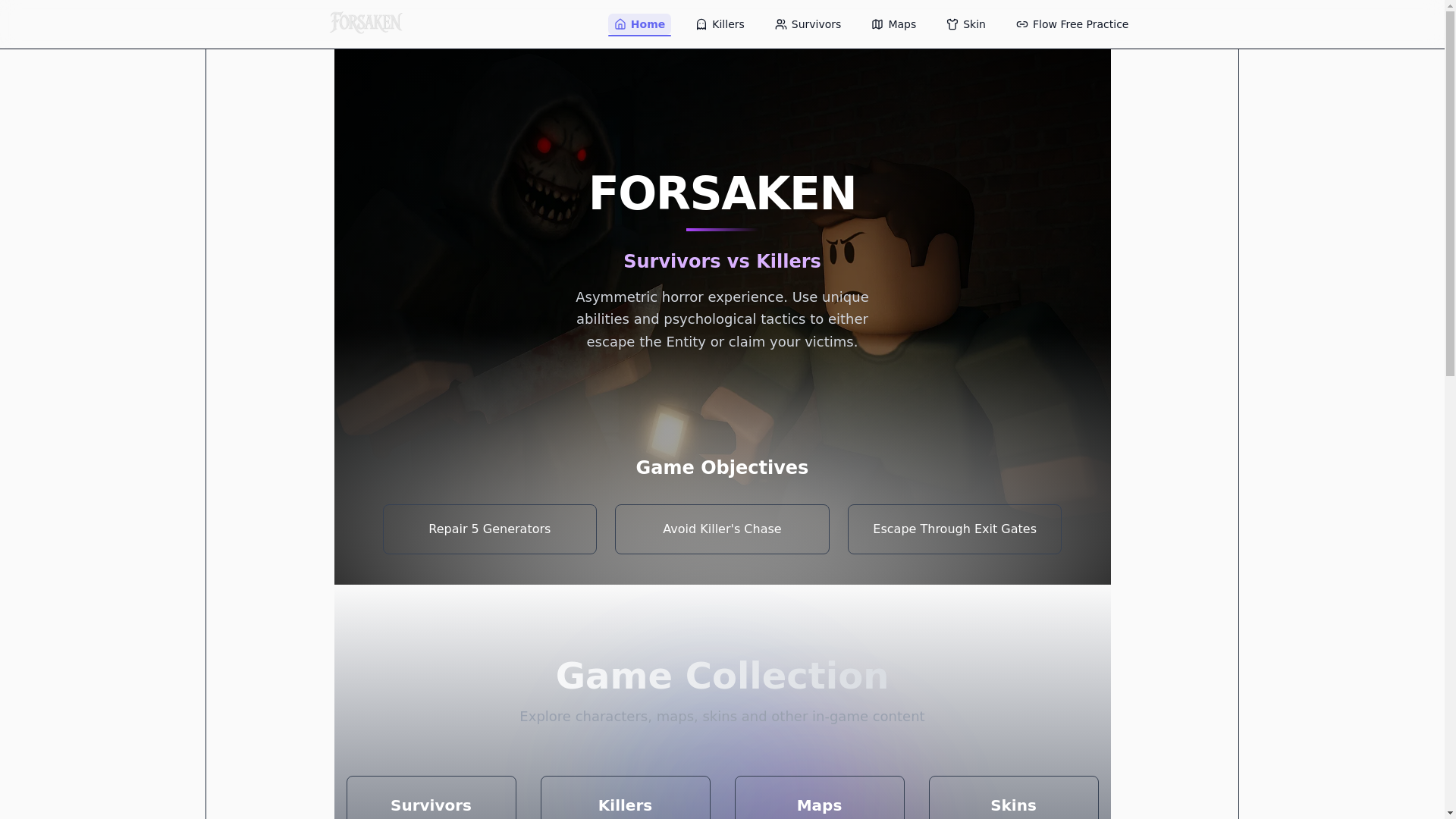website screenshot of https://game-forsaken.pages.dev/