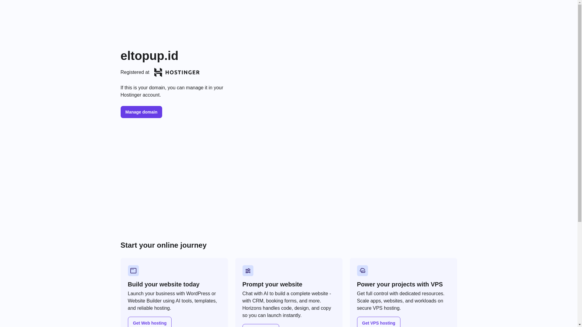 website screenshot of https://eltopup.id/