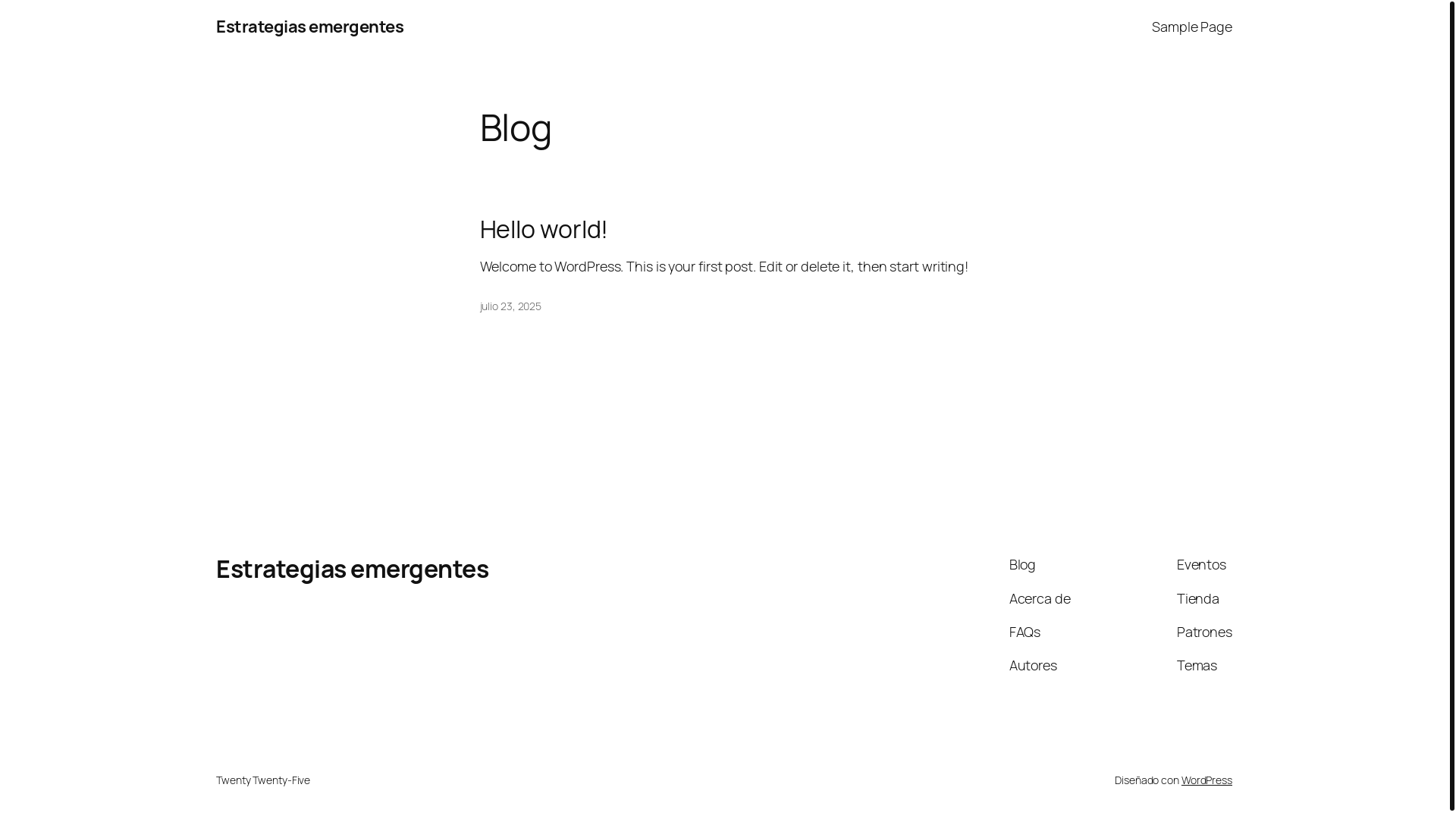 website screenshot of https://estrategiasemergentes.com/
