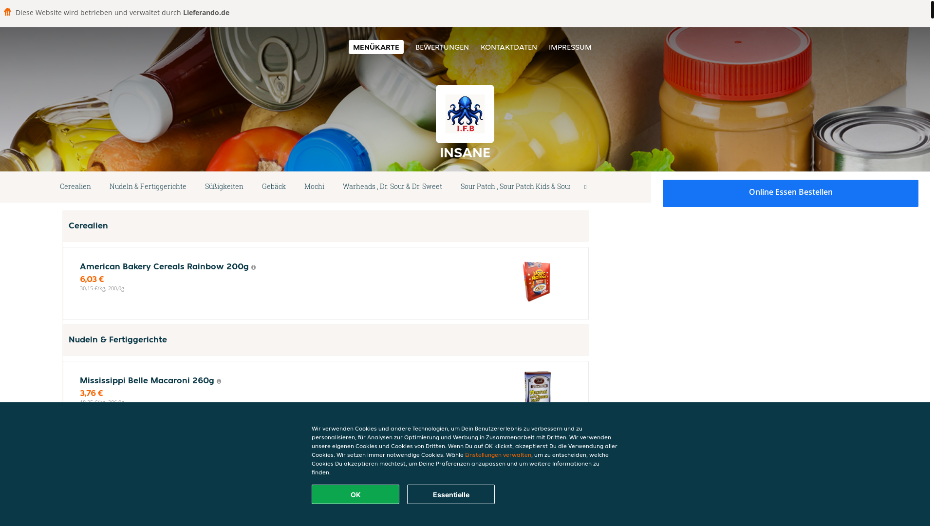 website screenshot of https://insane-erlangen.de/