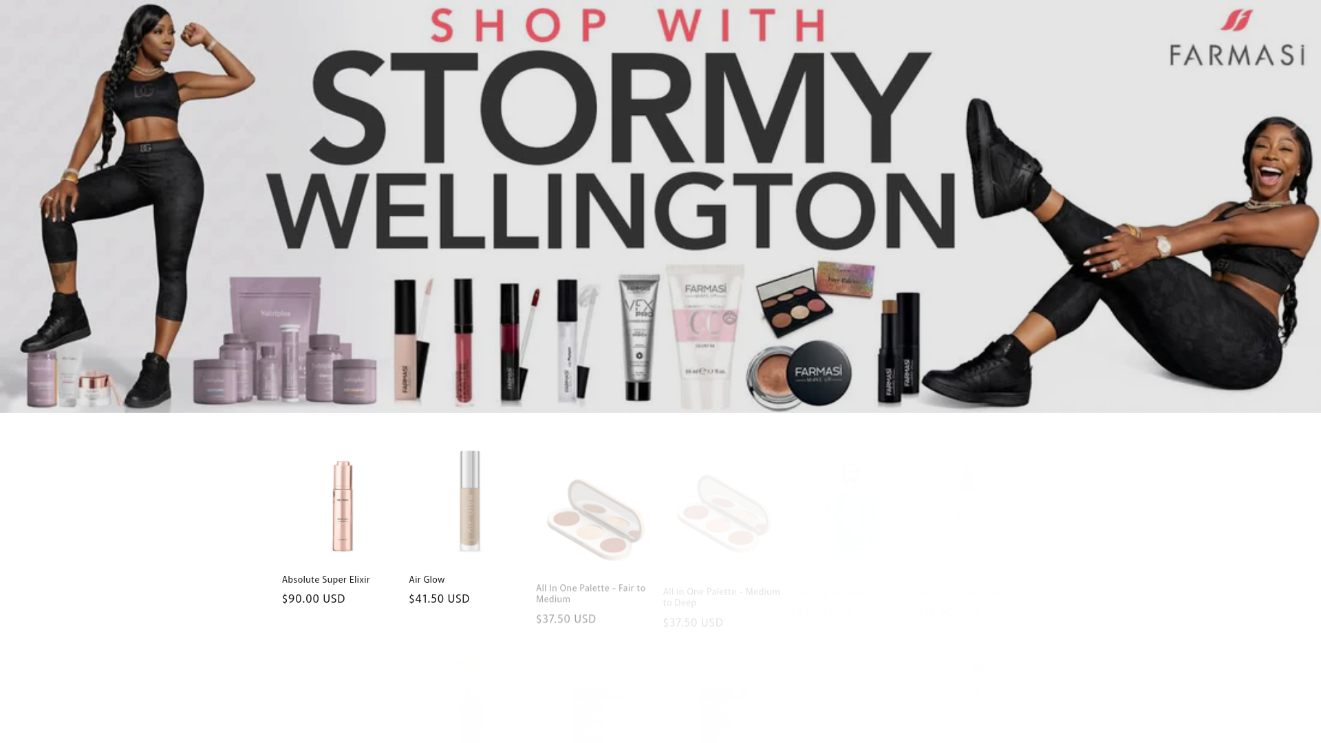 website screenshot of https://shopwithstormywellington.com/