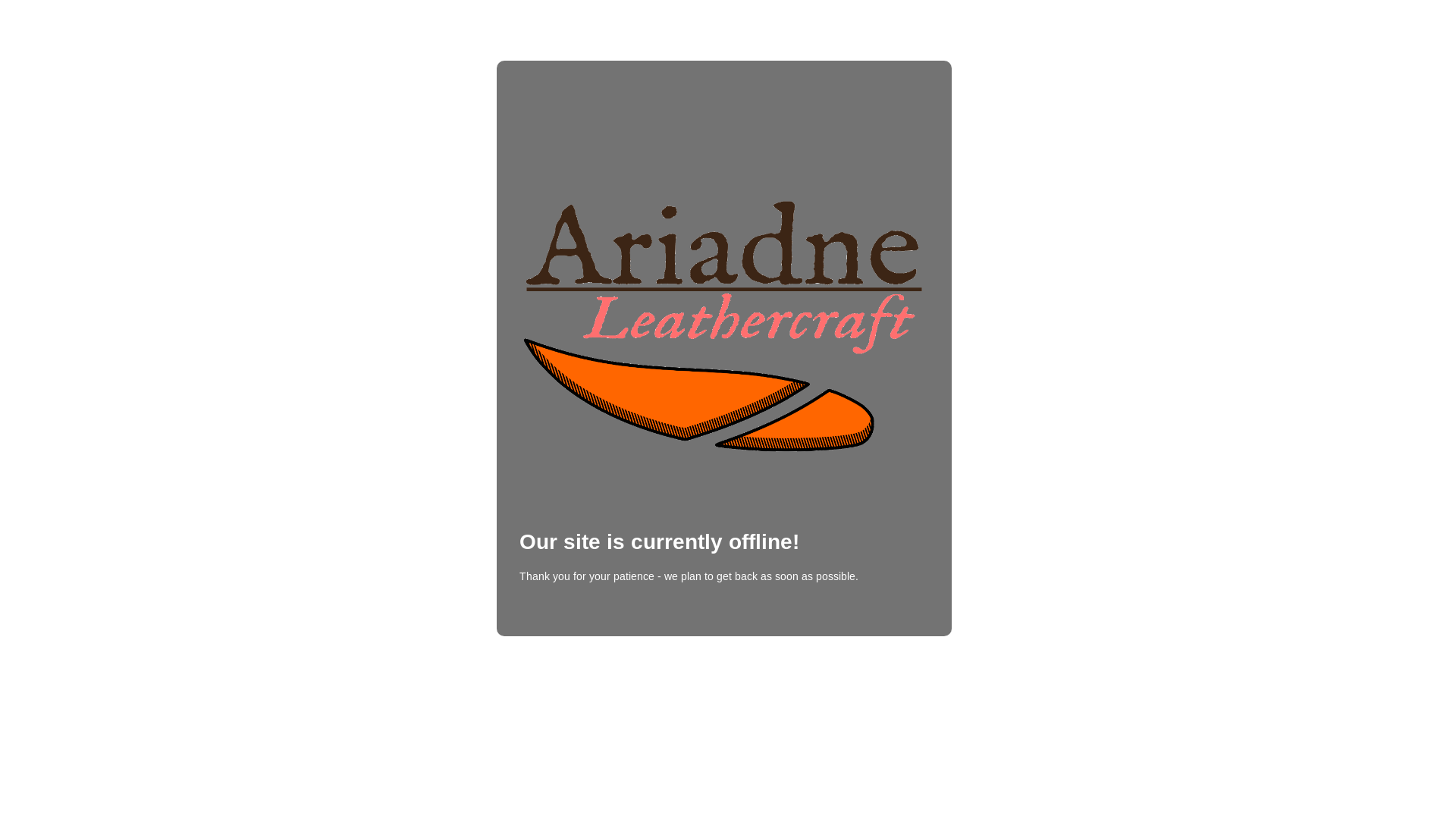 website screenshot of https://ariadneleather.ca/