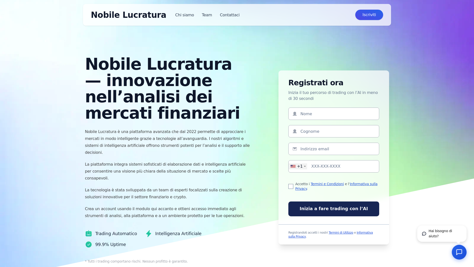 website screenshot of https://nobilelucratura-ai.com/