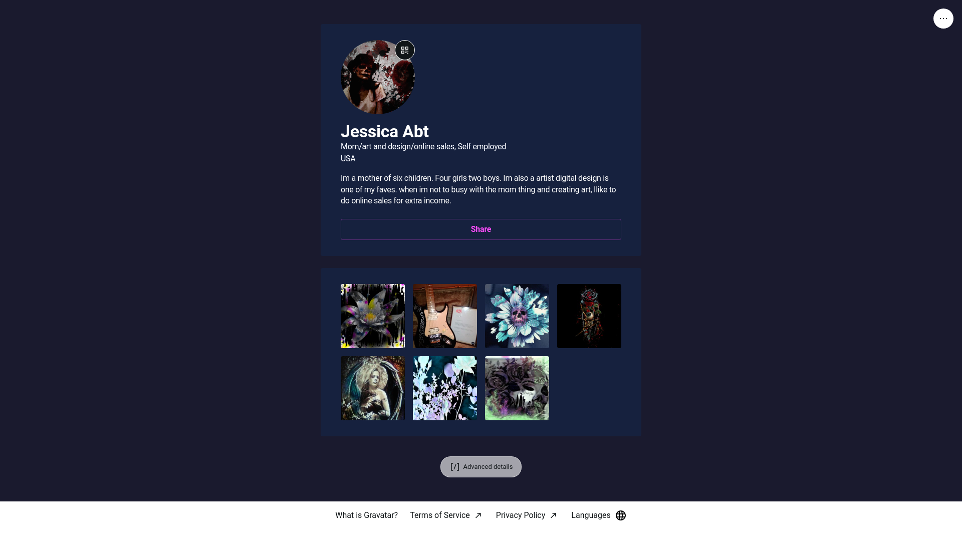 website screenshot of https://jessica-abt.ninja/
