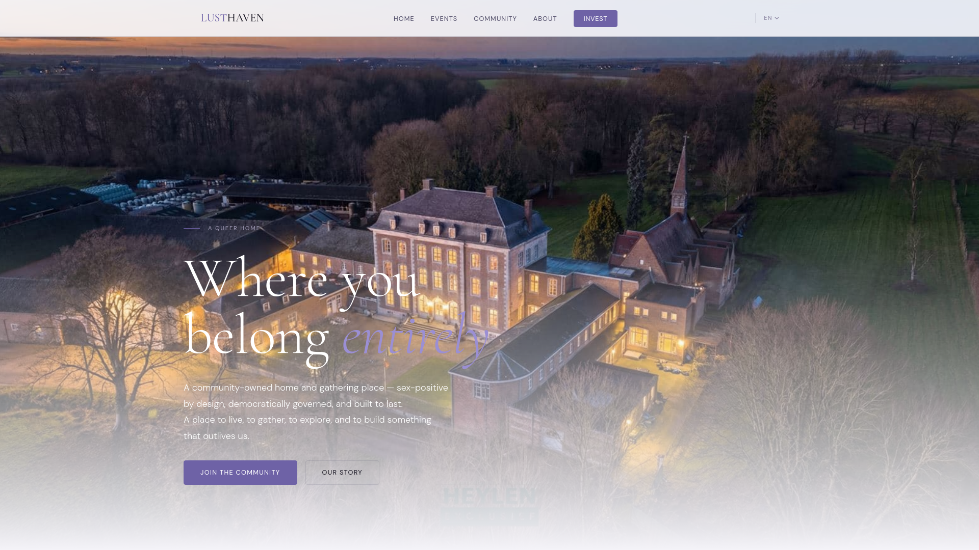 website screenshot of https://lusthaven.eu/