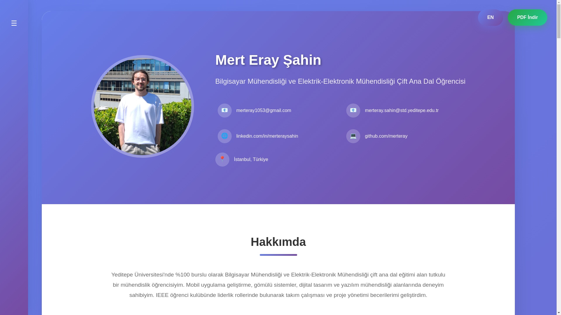 website screenshot of https://merteraysahin.pages.dev/