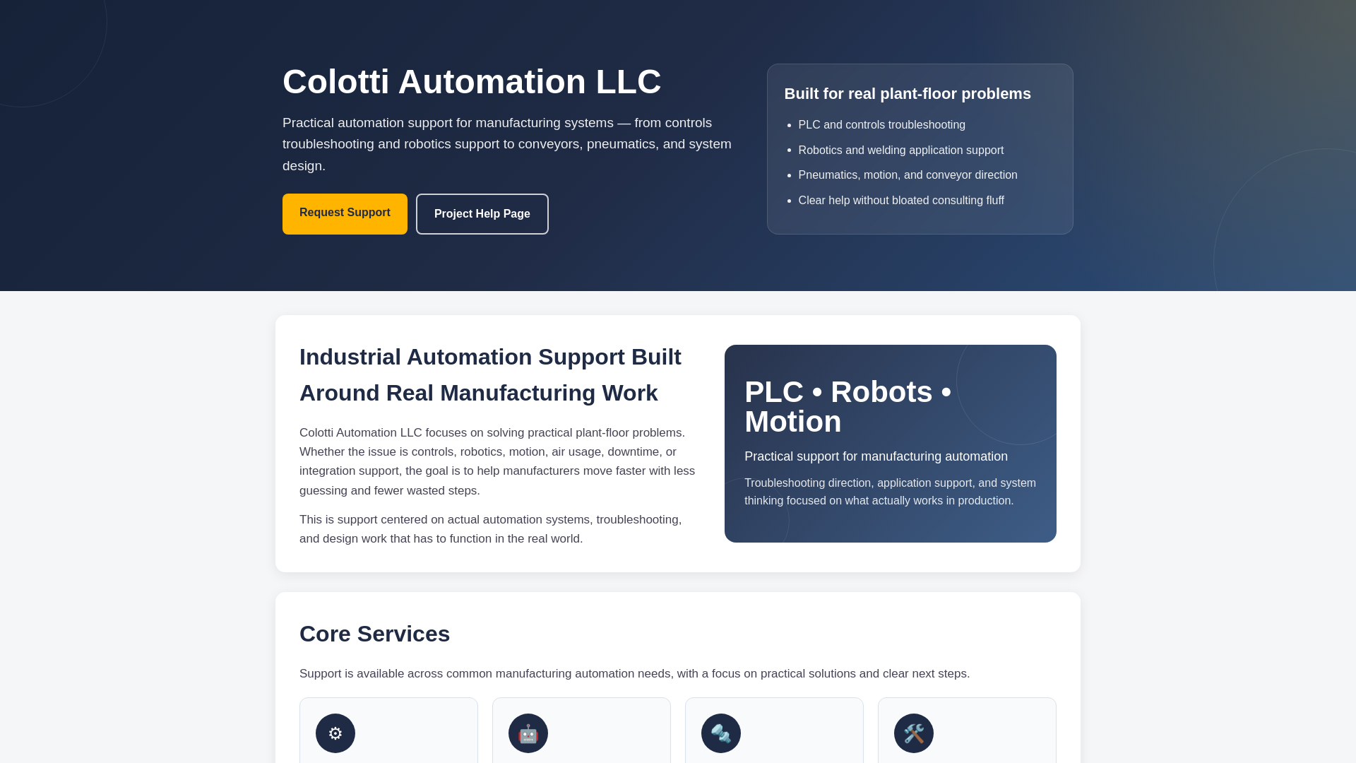 website screenshot of https://colottiautomationllc.com/