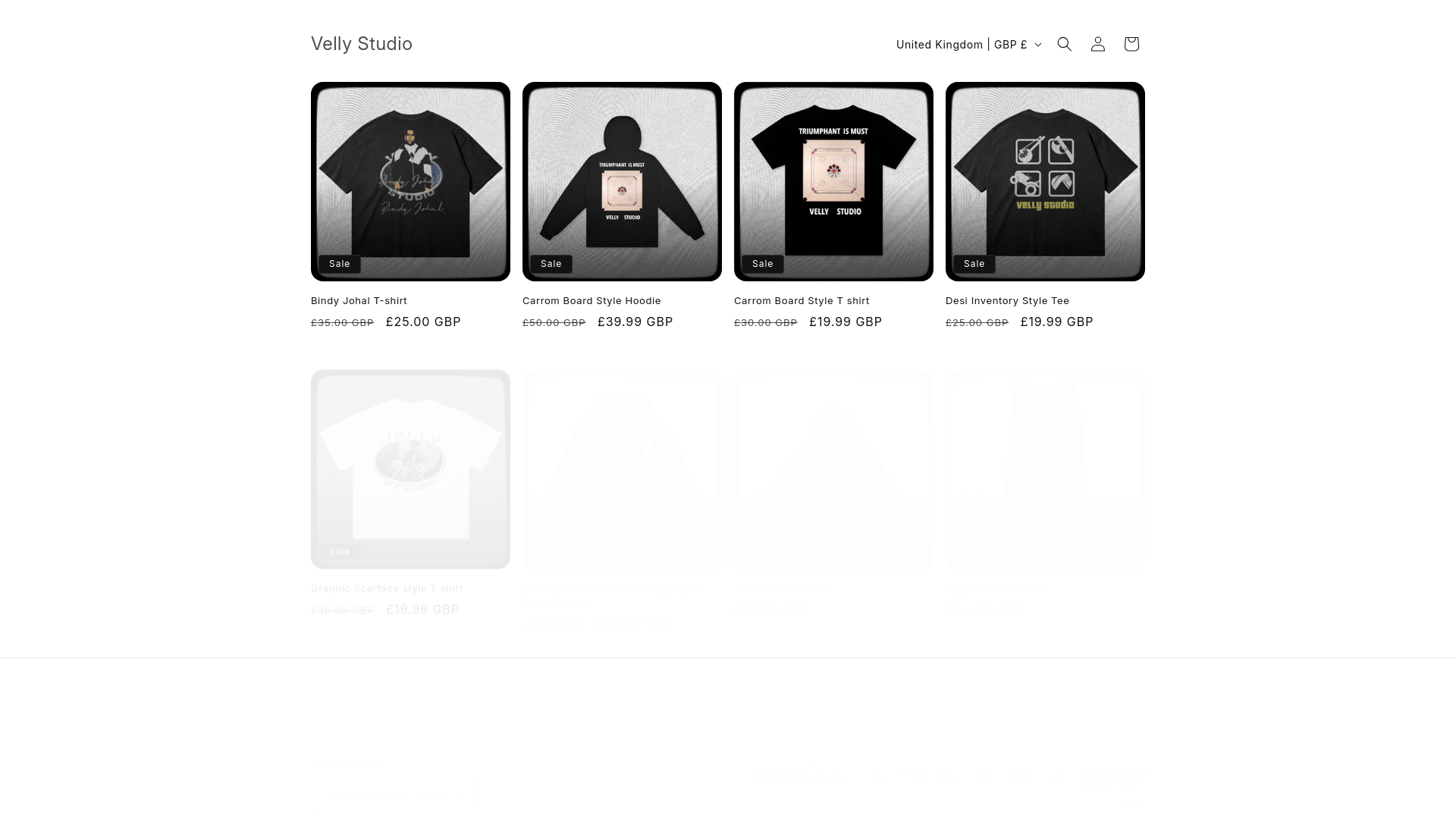 website screenshot of https://vellystudio.shop