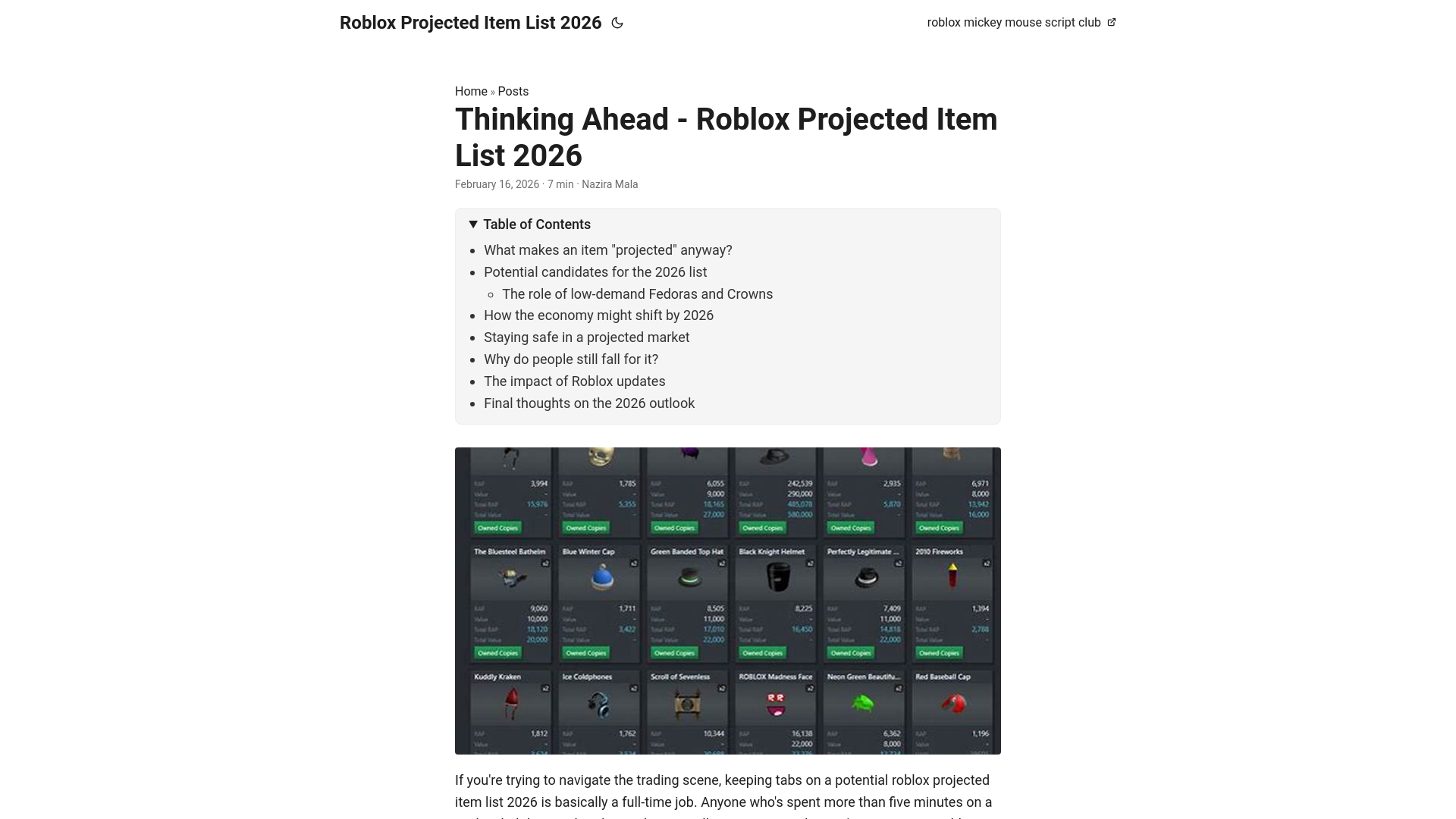 website screenshot of https://roblox-projected-item-list-2026.pages.dev/