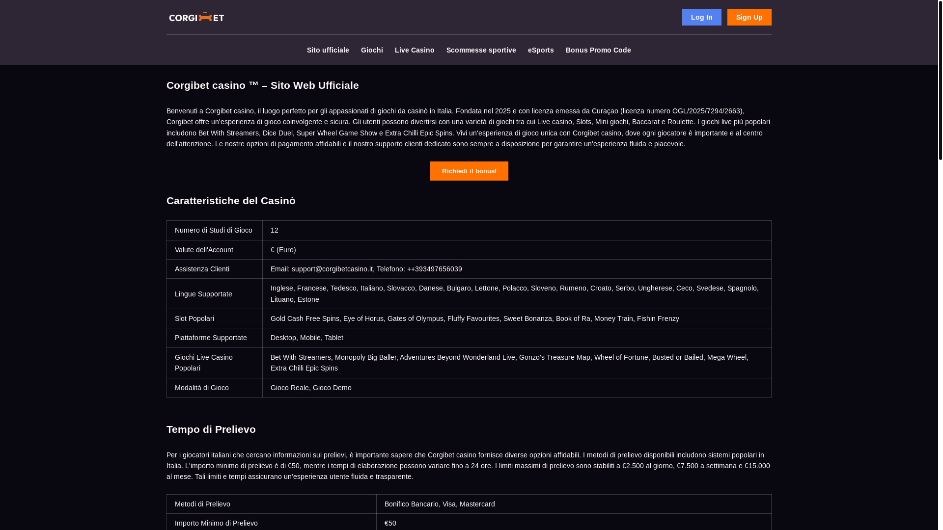 website screenshot of https://it-corgibetcasino-it.pages.dev/