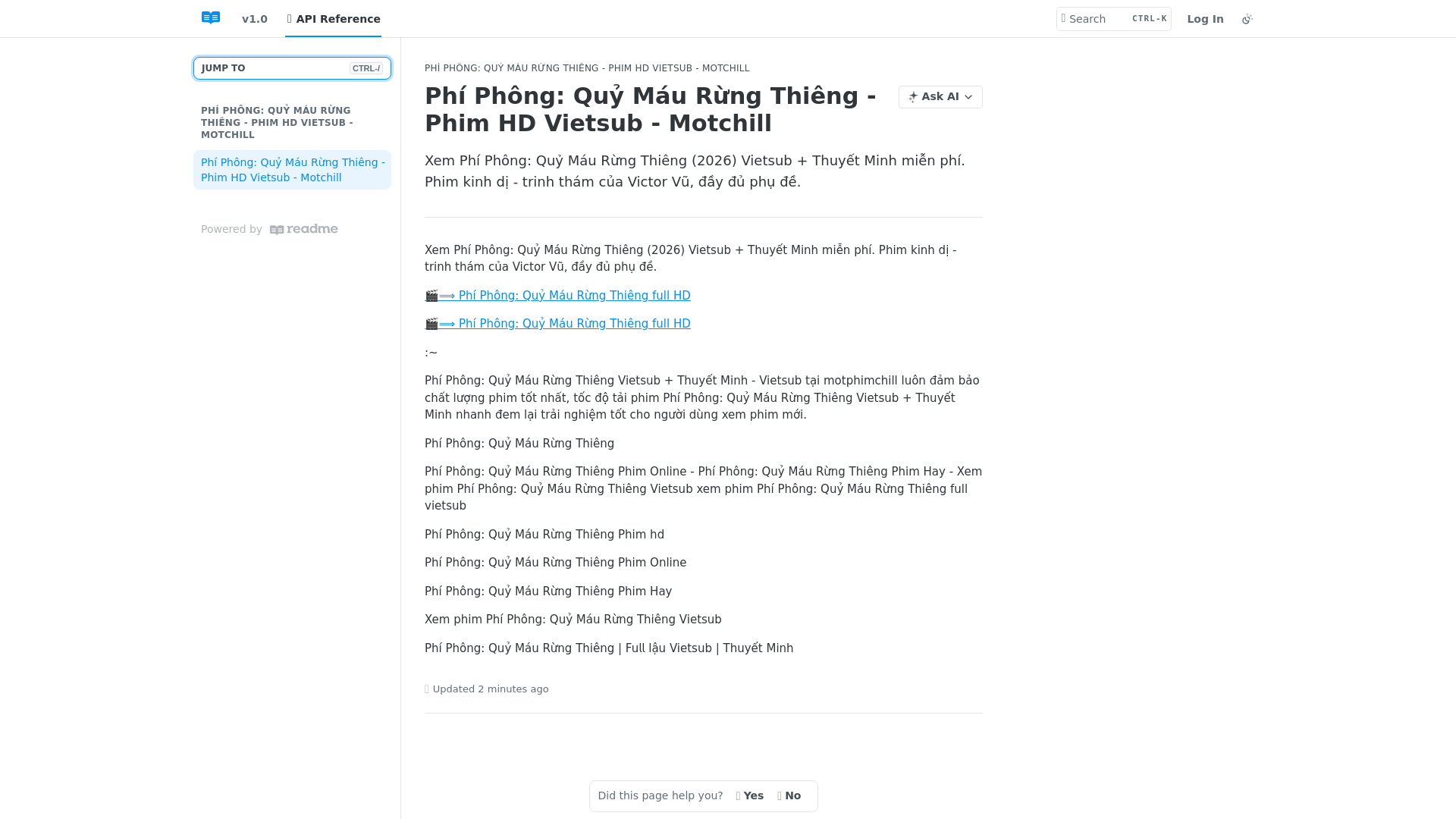 website screenshot of https://phiphongquymaurungthieng4.readme.io/reference/phiphongquymaurungthiengphim
