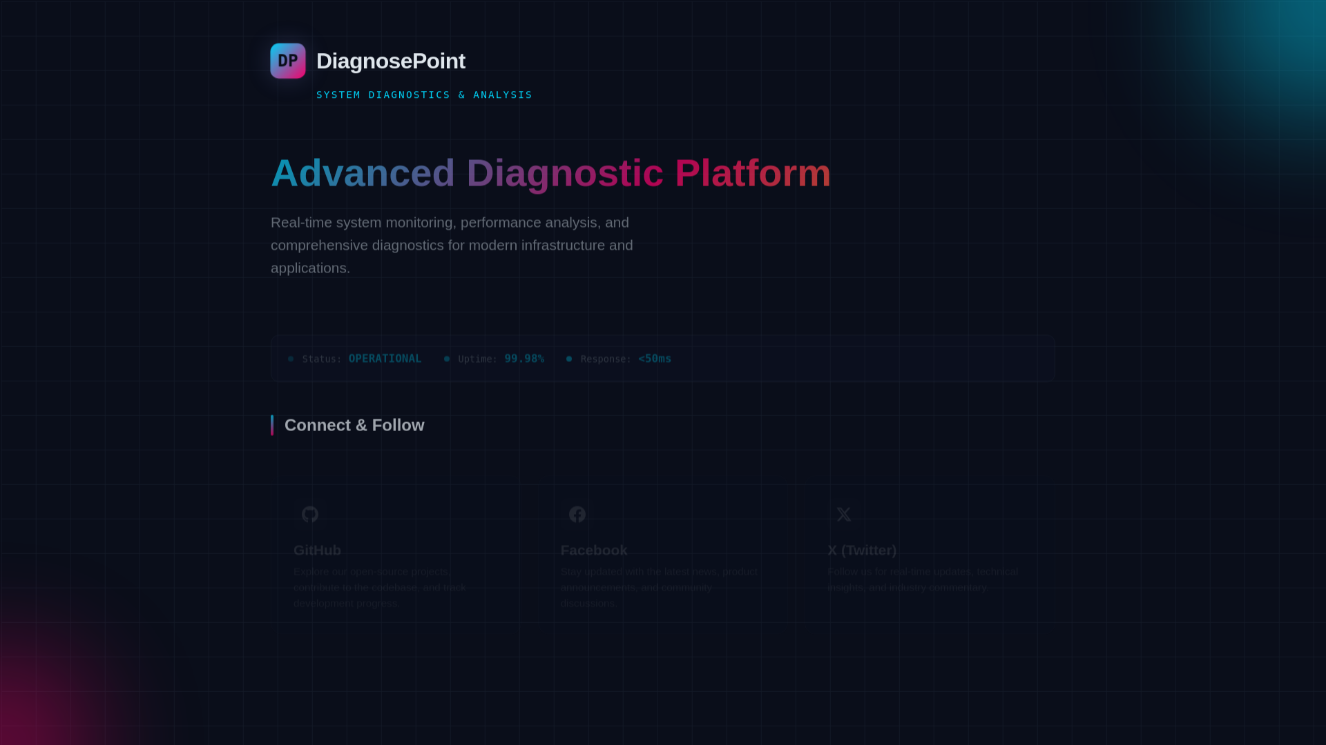 website screenshot of https://diagnosepoint.com/
