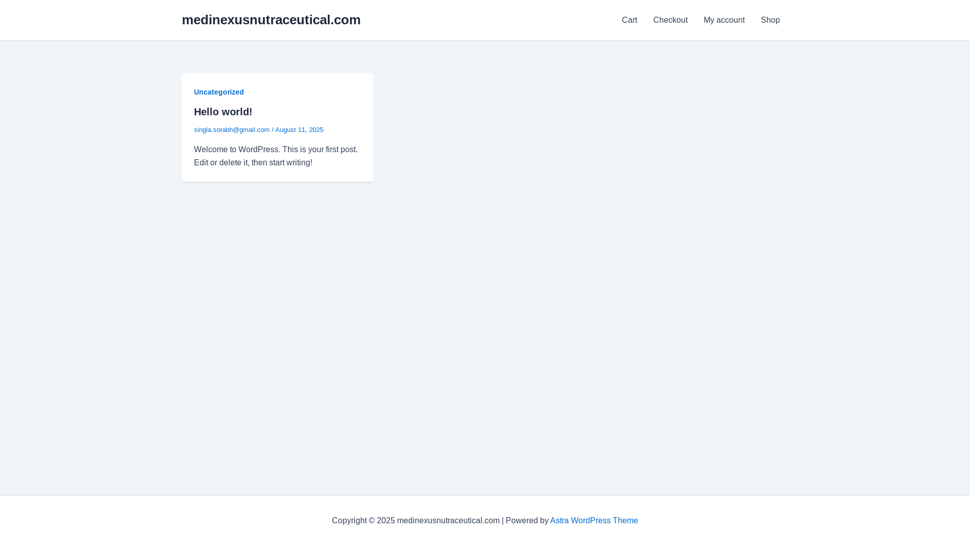 website screenshot of https://medinexusnutraceutical.com/