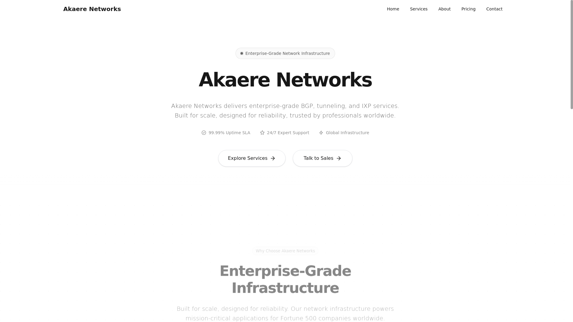 website screenshot of https://akaere-networks.pages.dev/