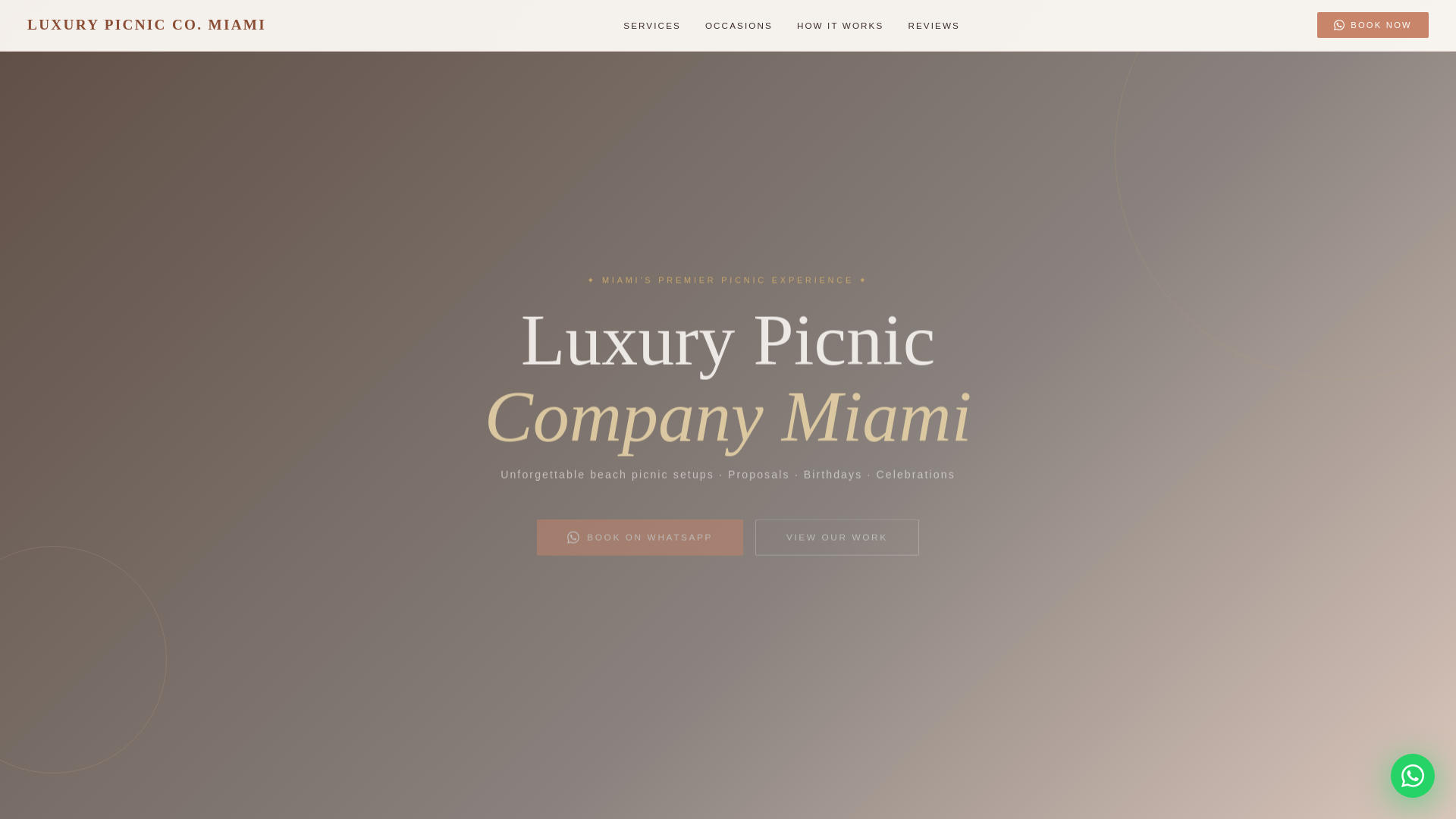 website screenshot of https://luxurypicniccompanymiami.com/