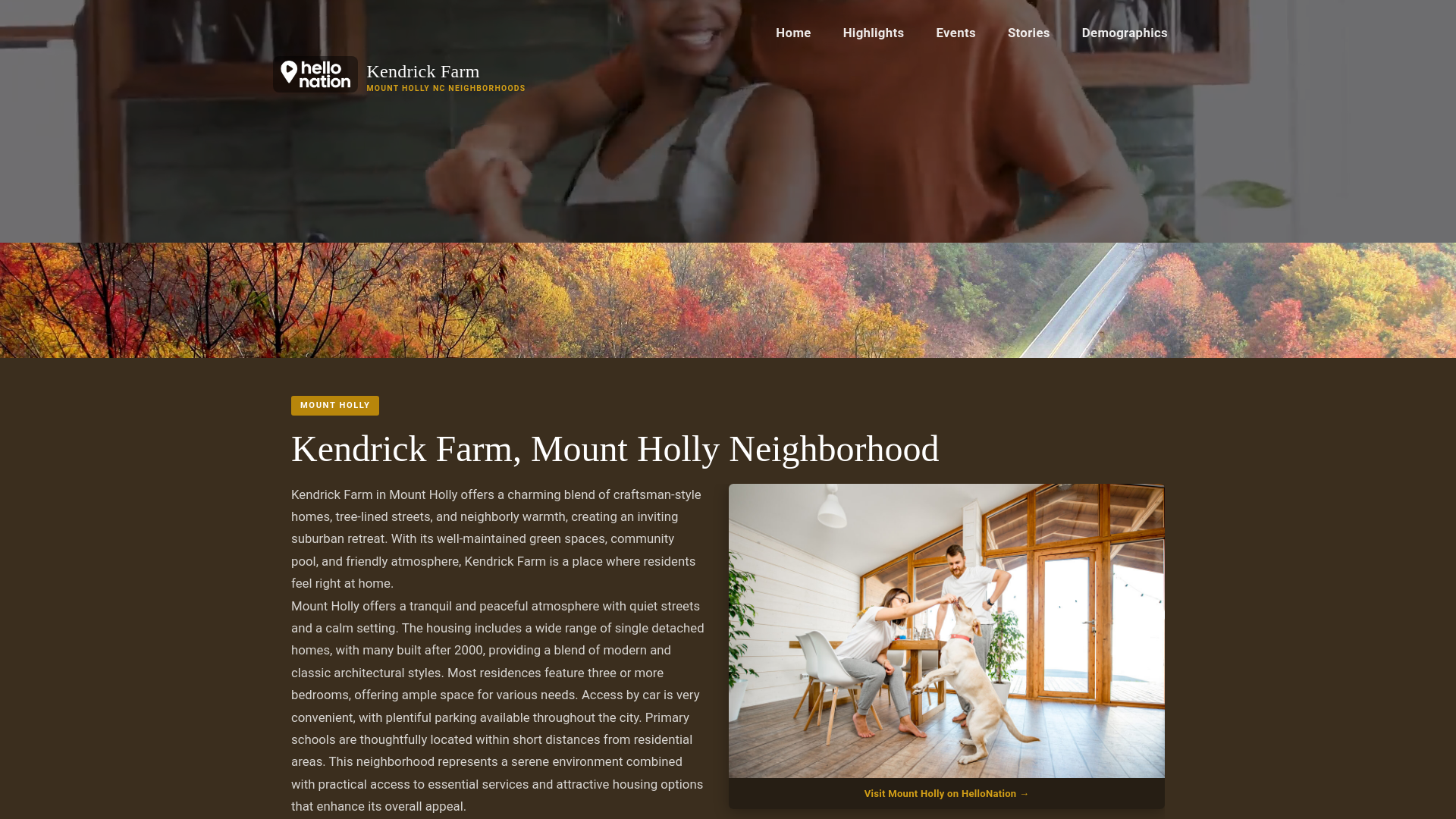 website screenshot of https://kendrickfarmneighborhood.org/