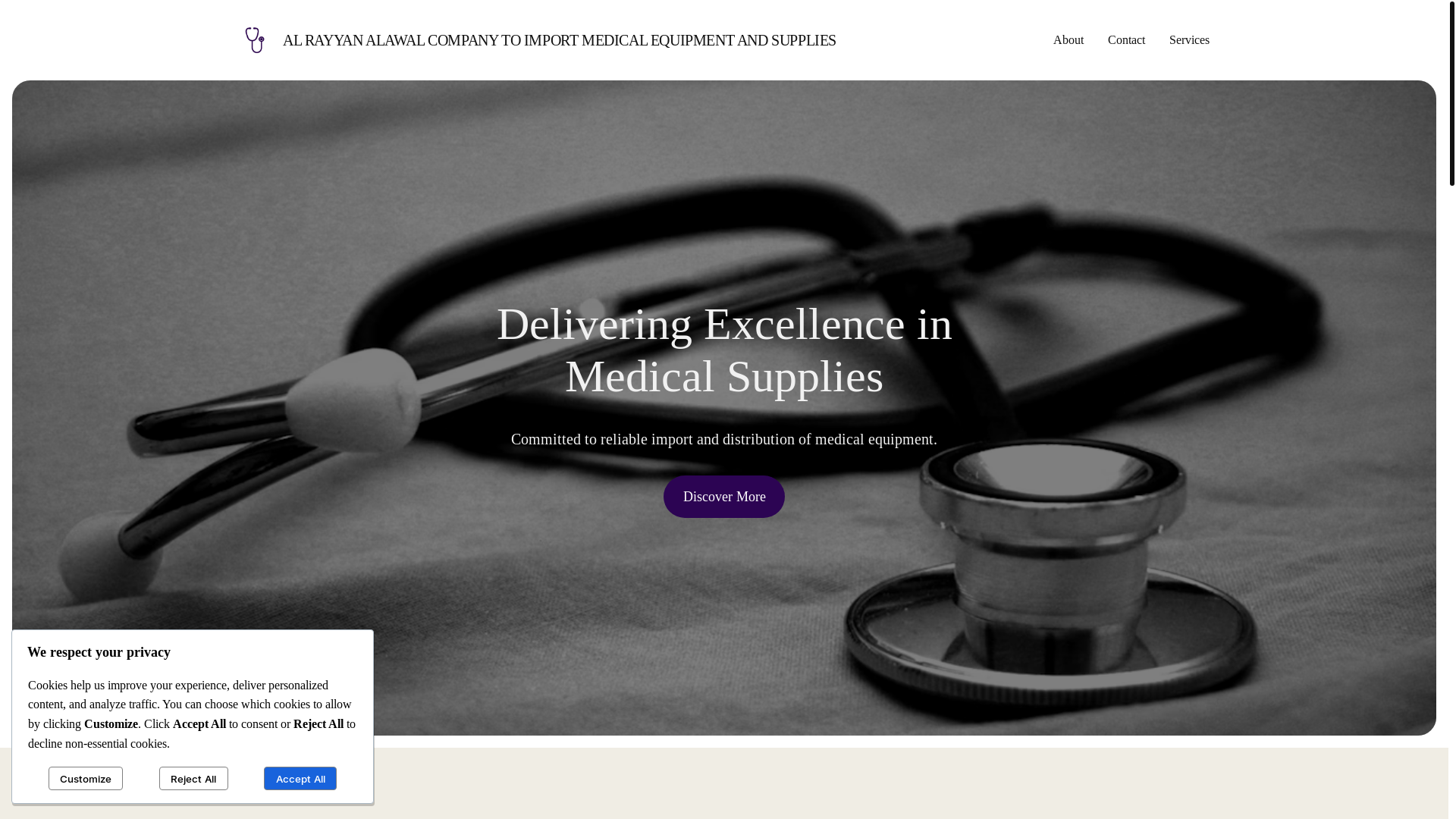 website screenshot of https://alrayyanalawalcompany.com/