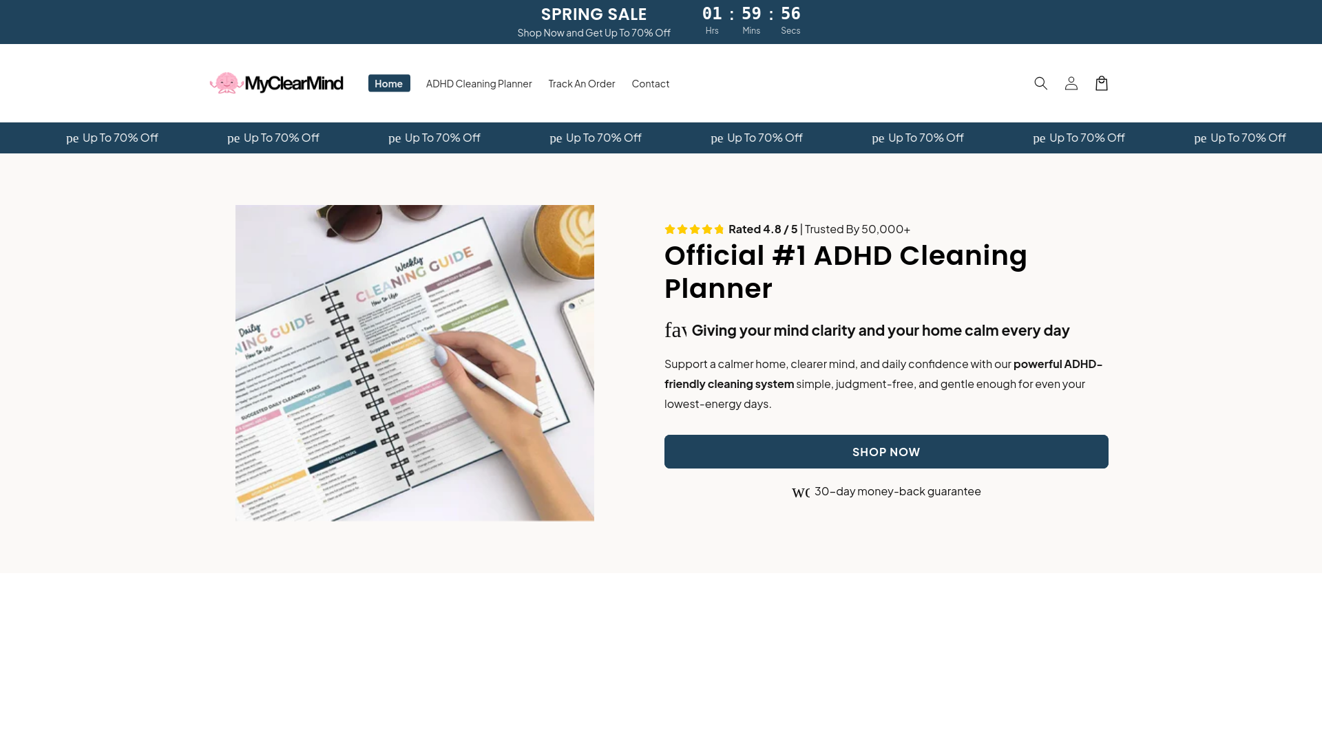 website screenshot of https://myclearminds.com/