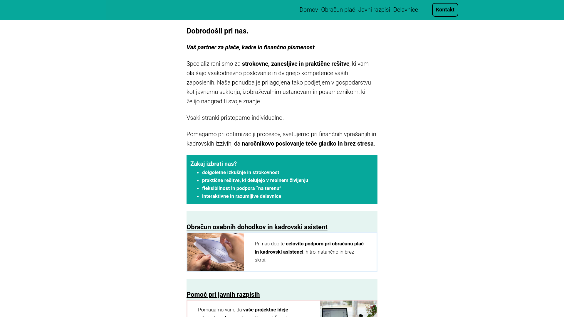 website screenshot of https://klasrum.si/