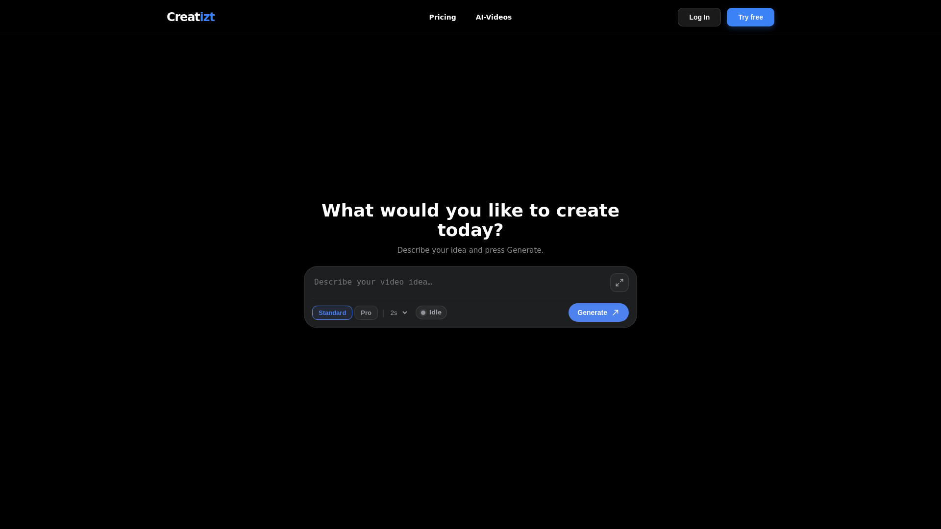 website screenshot of https://creatizt.com/