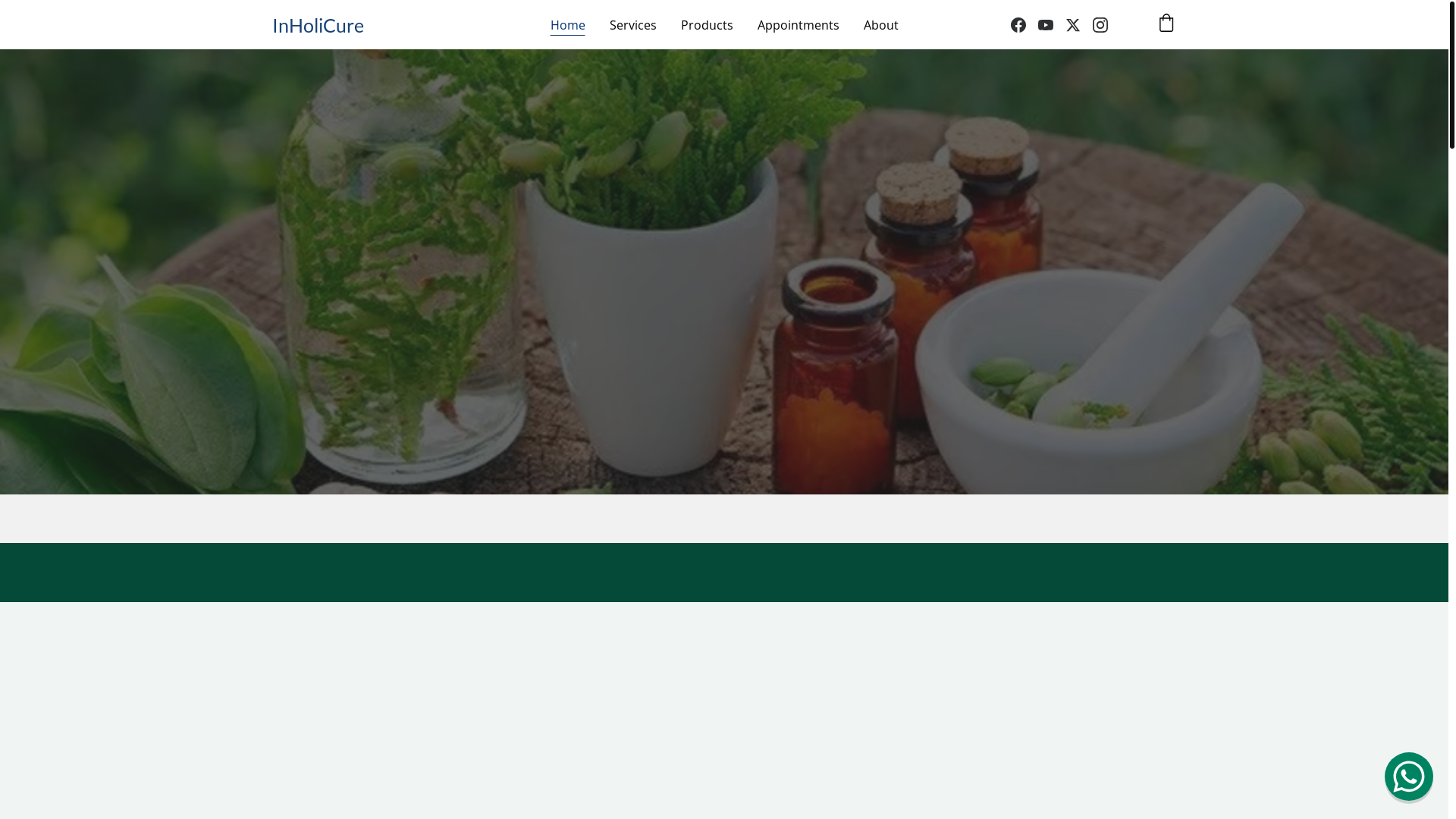website screenshot of https://inholicure.com/