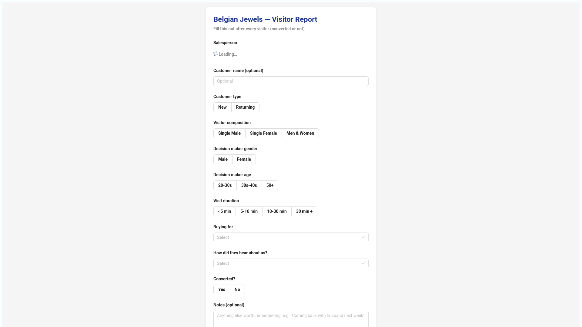website screenshot of https://visitor-report.pages.dev/