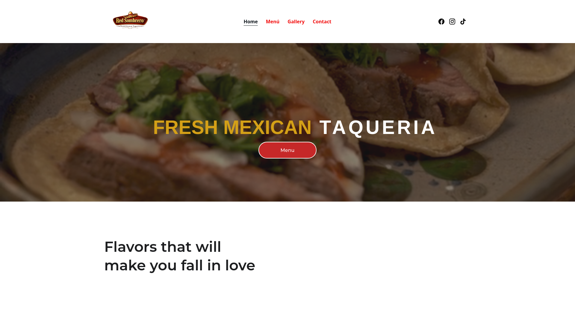 website screenshot of https://redsombrerowestchester.com