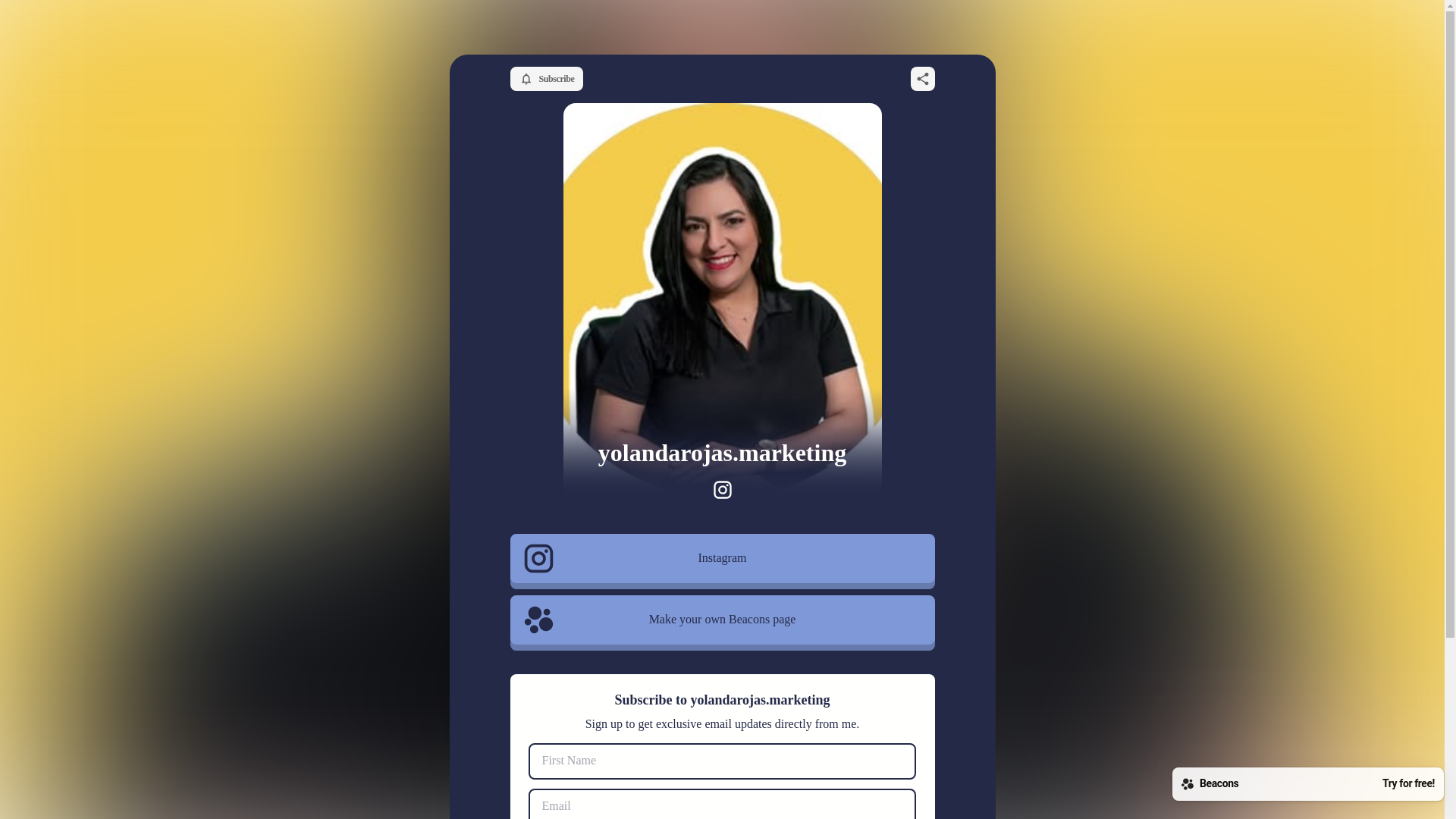 website screenshot of https://yolandarojasmarketing.com/
