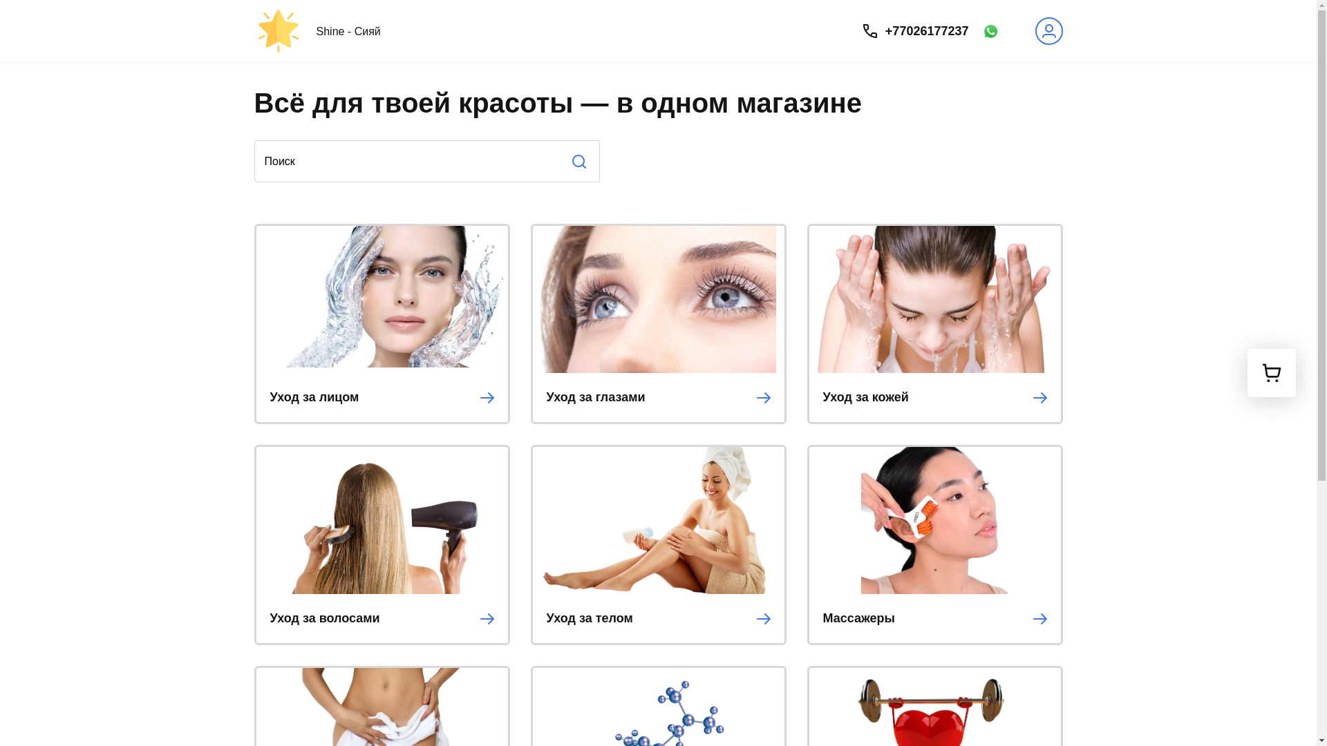 website screenshot of https://shine-shop.kz/
