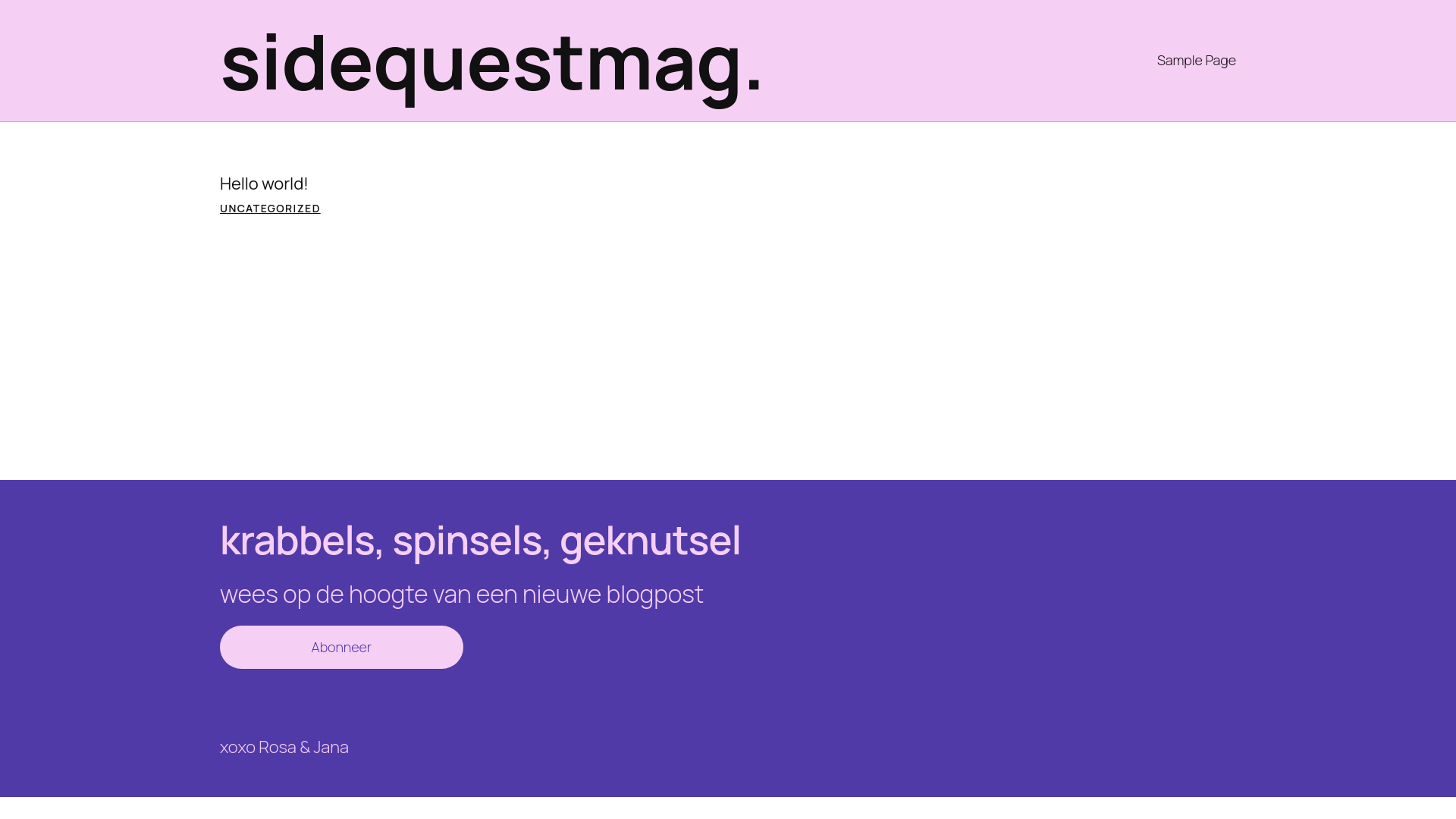 website screenshot of https://sidequestmag.be/