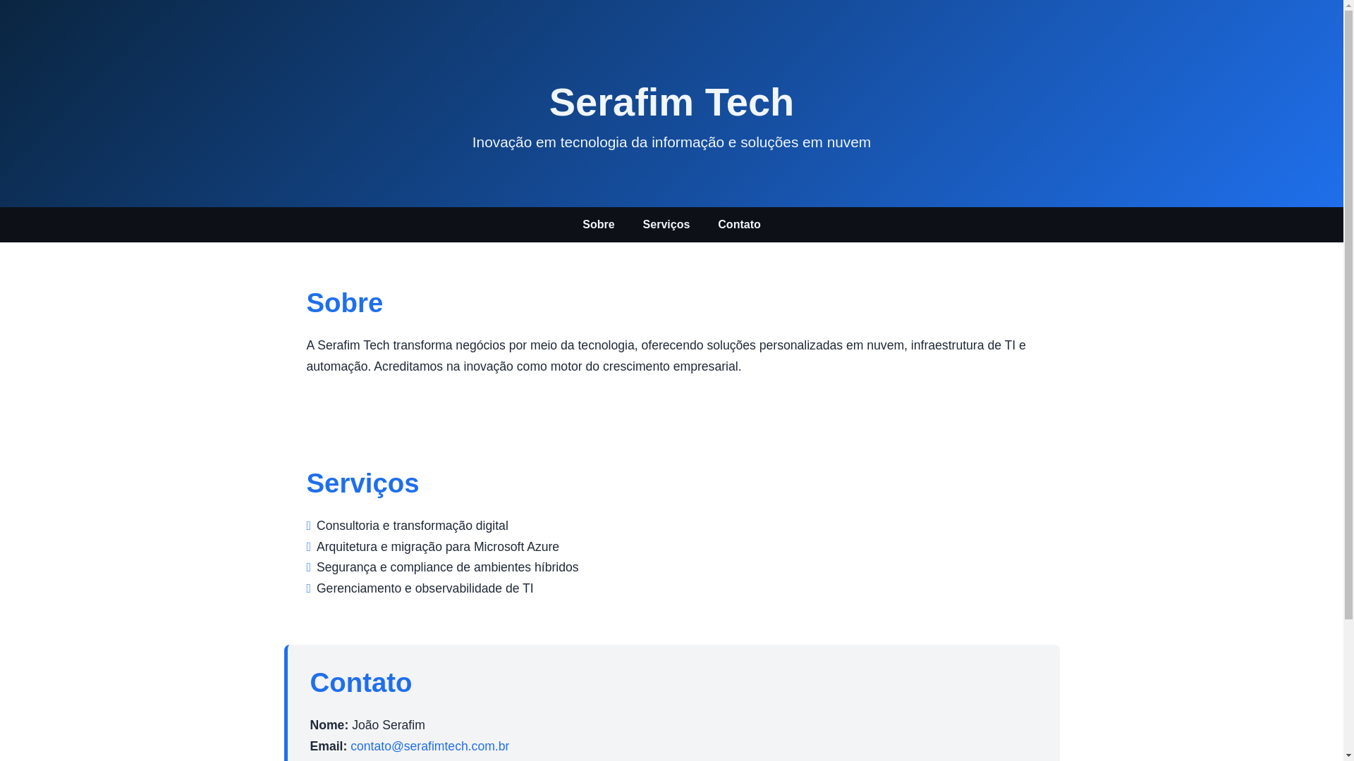 website screenshot of https://serafimtech.pages.dev/