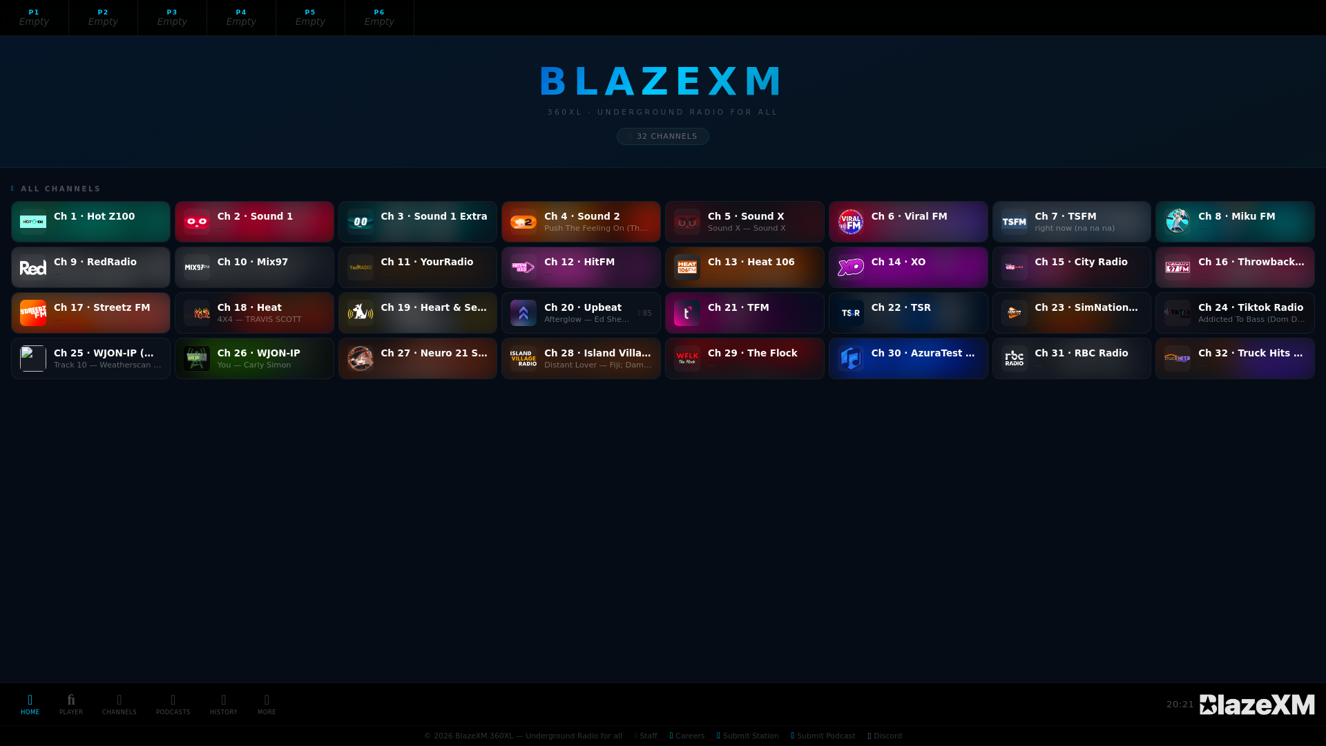 website screenshot of https://blazexm.com/