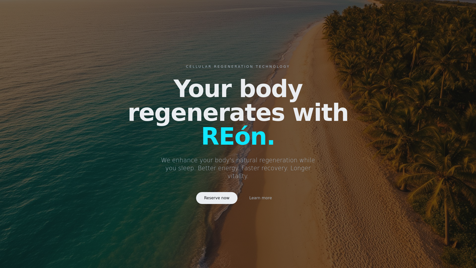 website screenshot of https://reonbiologics.com/