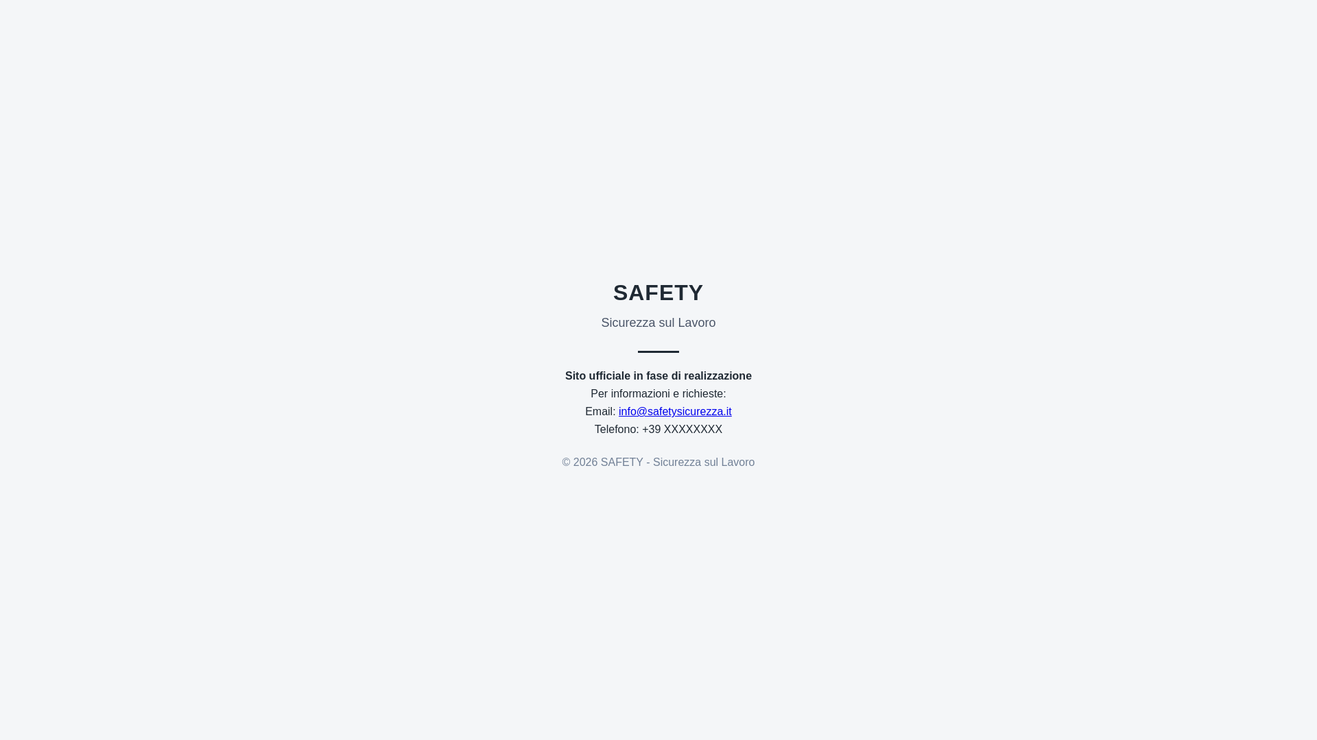 website screenshot of https://safetysicurezza.it/