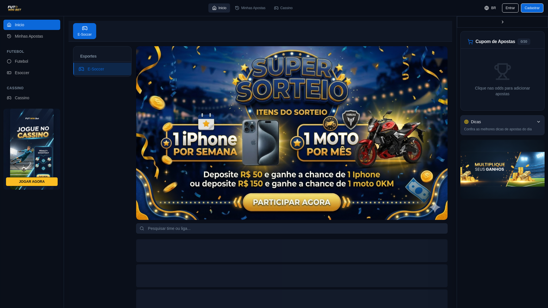 website screenshot of https://futwinbet.com.br/