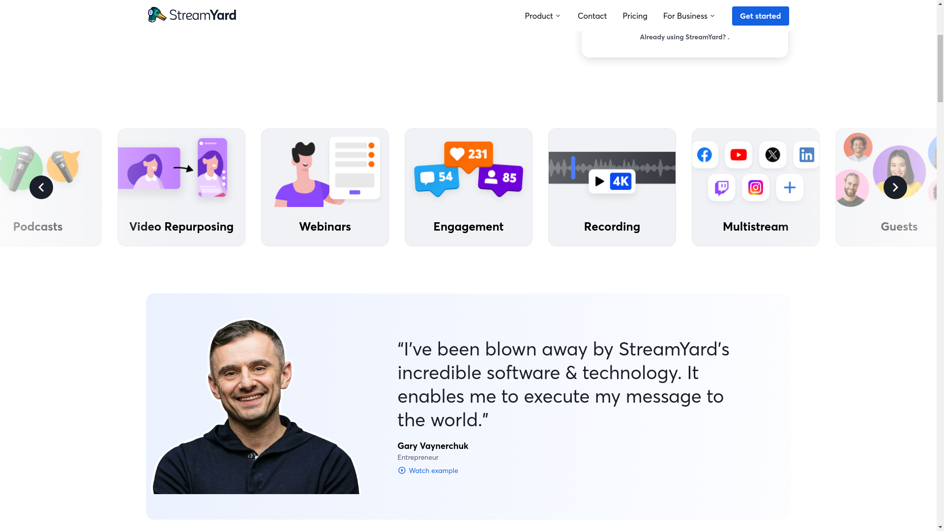 website screenshot of https://streamyard.app/