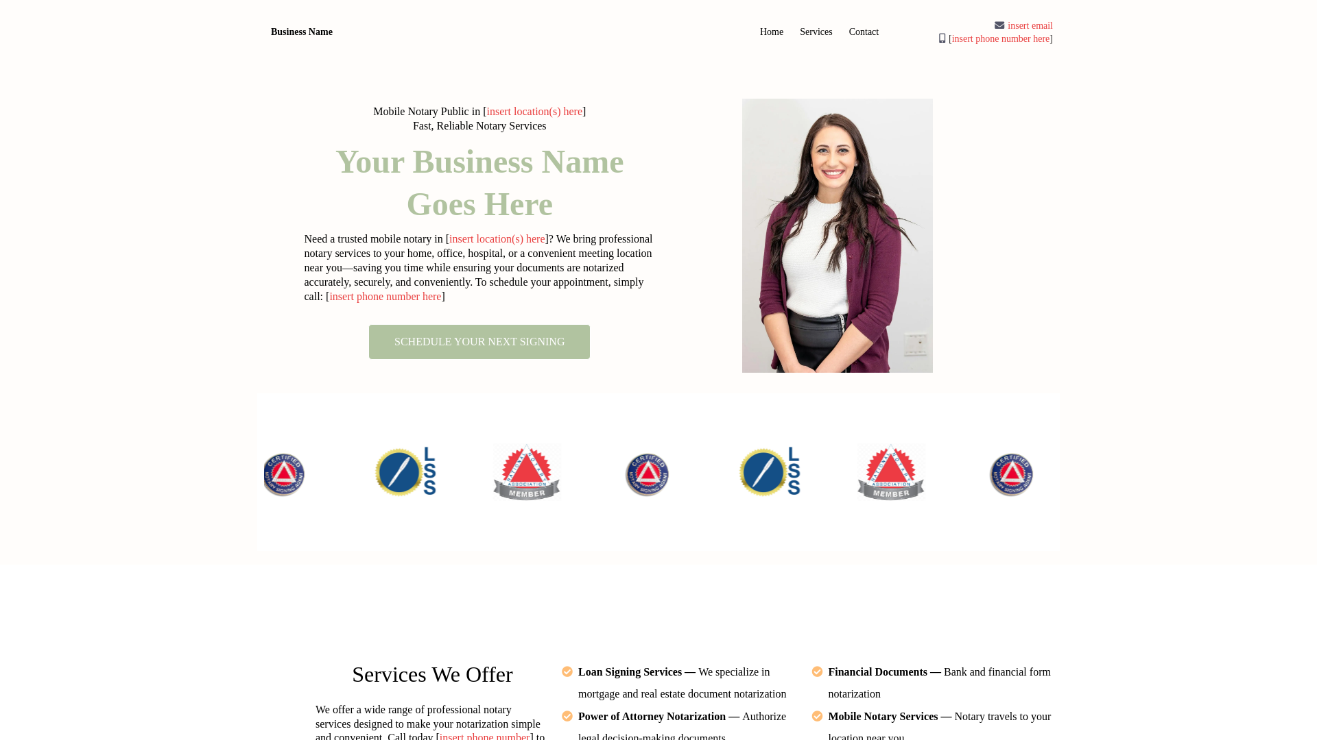 website screenshot of https://jonathanspencernotary.com/